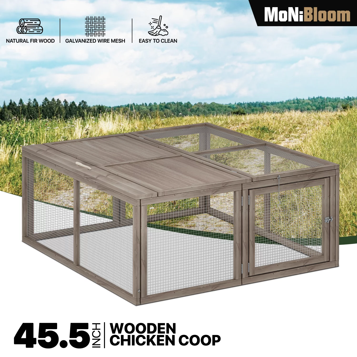 MoNiBloom Chicken Coop Rabbit Hutch, 45.5