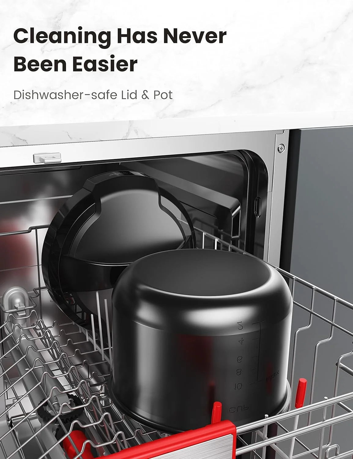 9-in-1 Electric Pressure Cooker 14 Presets Instant Multi Cooker Olla de Presion Non-Stick Pot Yogurt Maker Rice Cooker Slow Cooker Sauté Steamer 6 Quarts Black, Aluminum