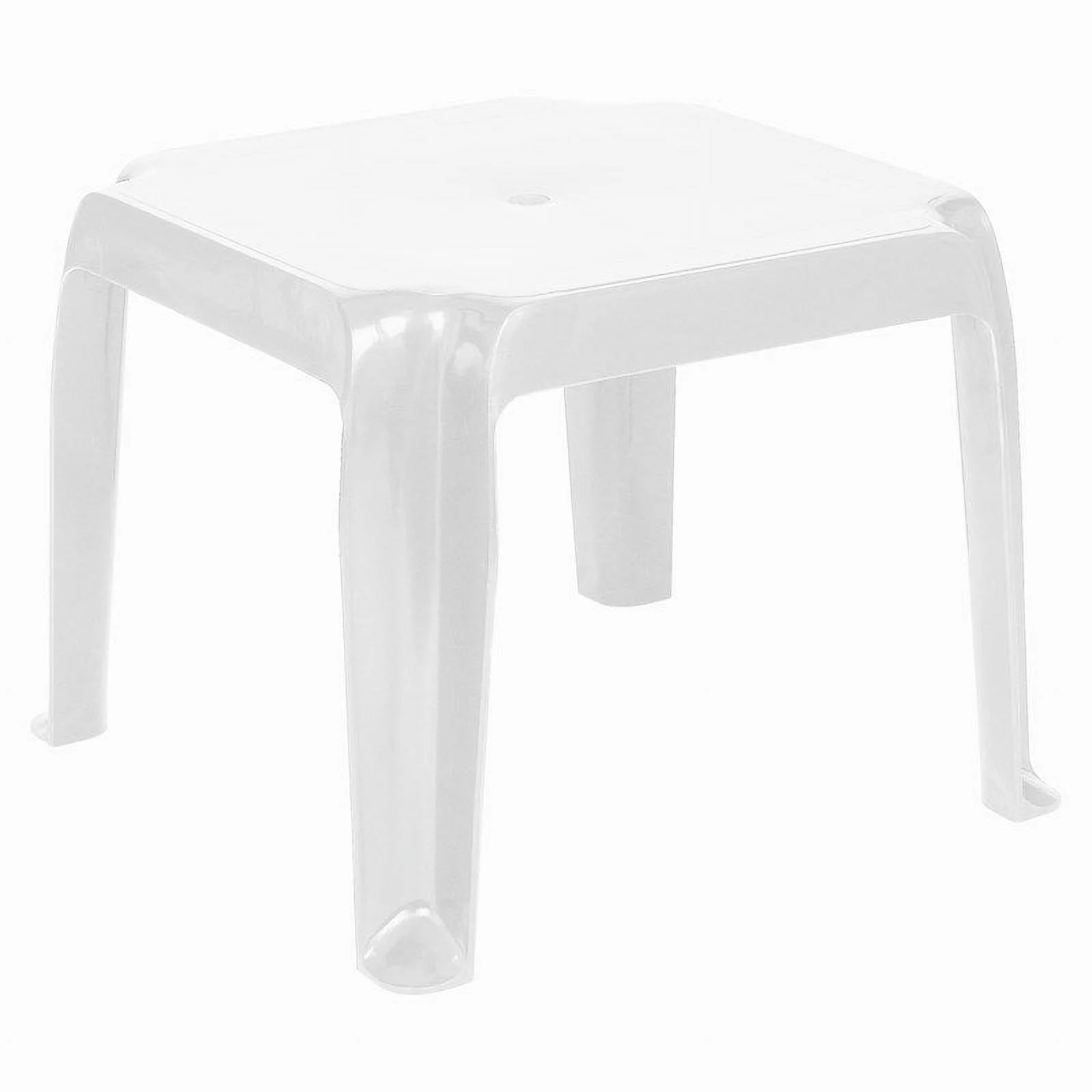 Home Square Square Resin Patio Side Table in White - Set of 2