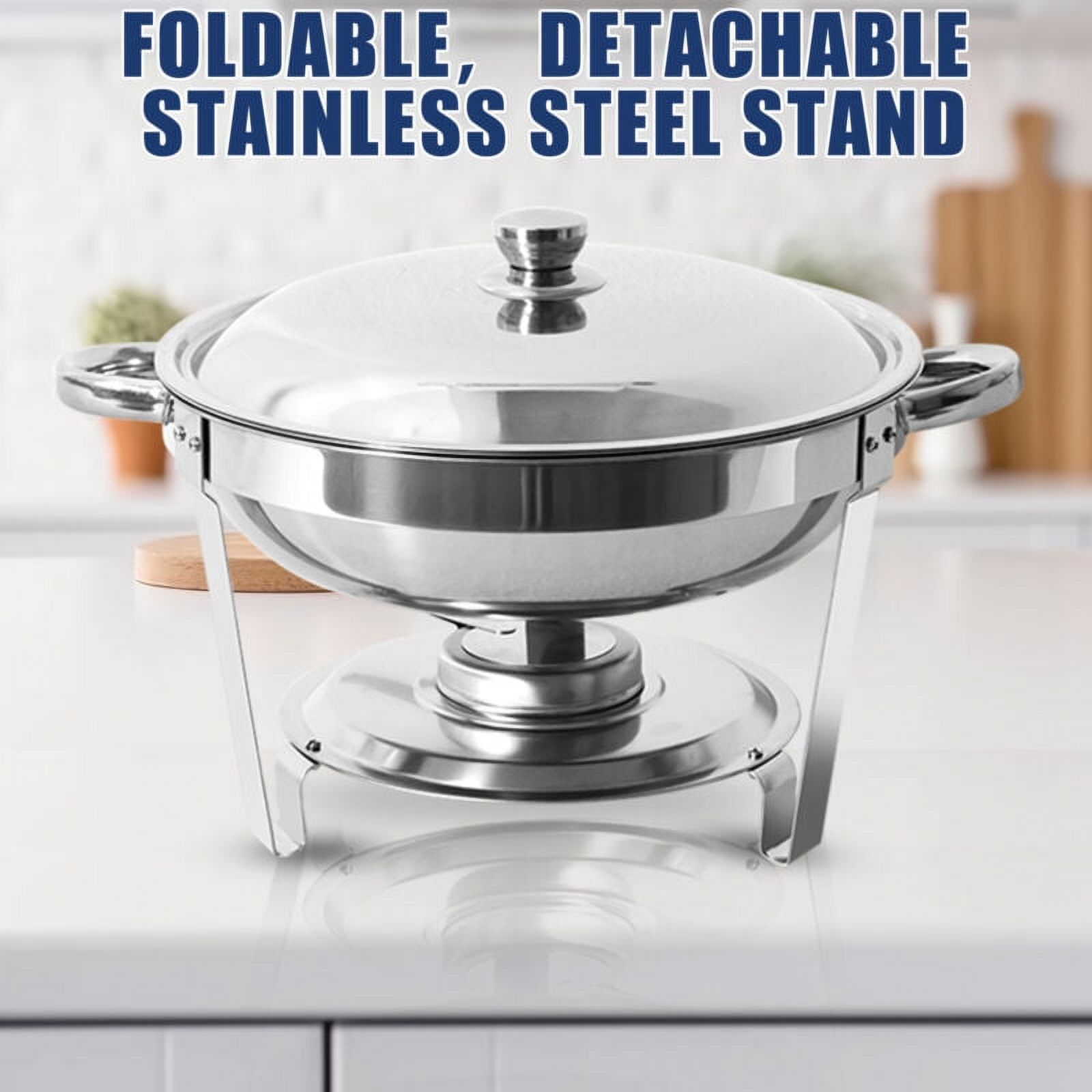 JSTUOKE Chafing Dish Set 10 Pack,2 Full Pan+4 1/3 Pan Rectangular 8QT +4 Round 5QT for Catering Party Festival