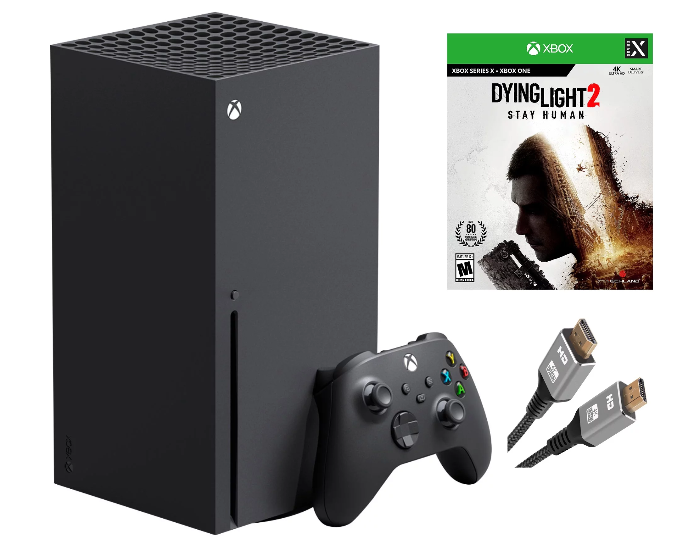 2023 Newest Microsoft Xbox Series X–Gaming Console System- 1TB SSD Black X Version with Disc Drive Bundle with Dying Light 2 Full Game and MTC10 High Speed HDMI Cabel