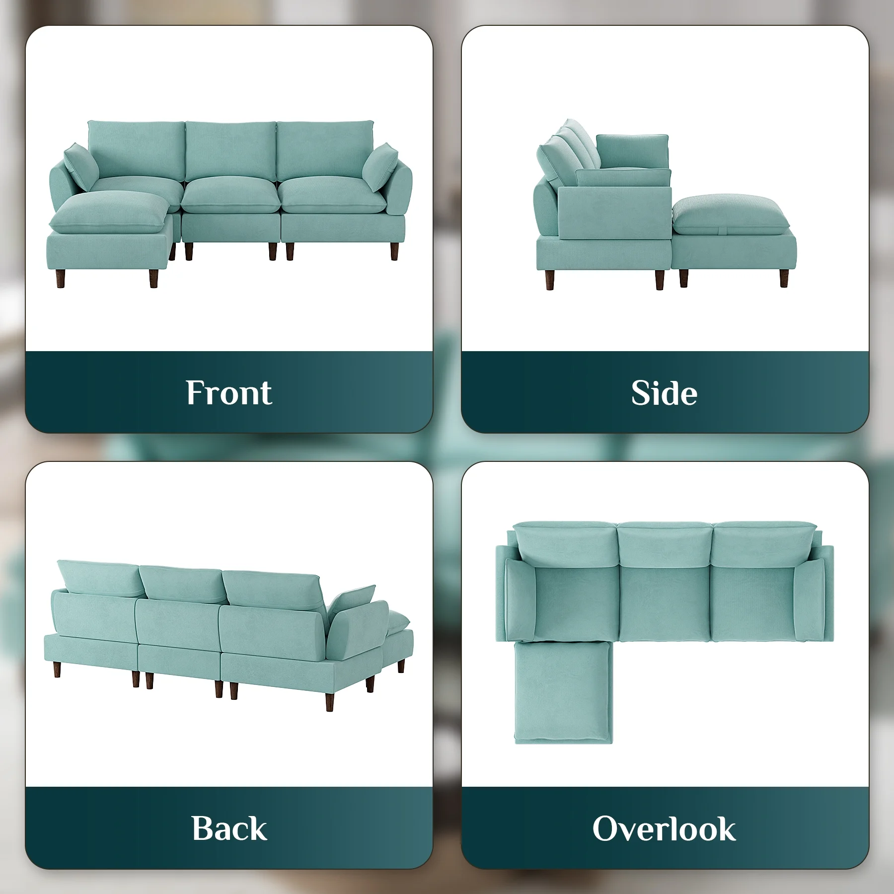 Rophefx Oversized 3-Seat Sectional Sofa 94