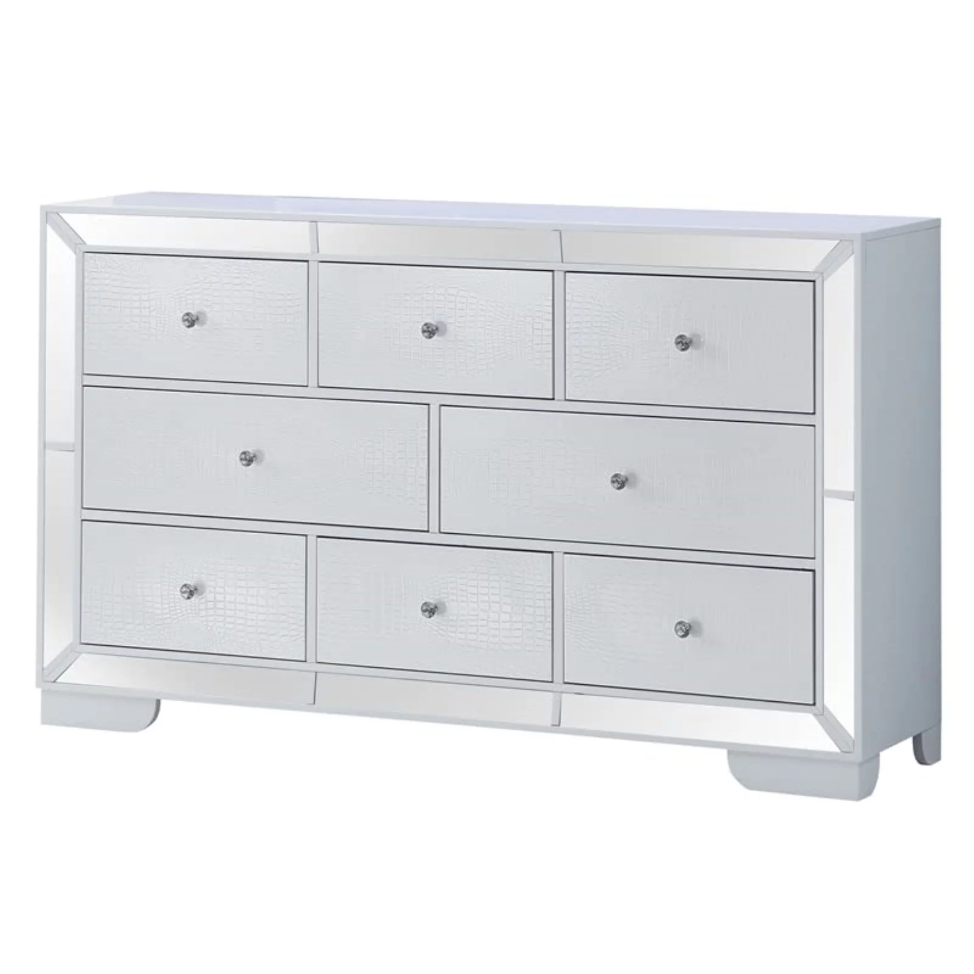Glory Furniture Hollywood Hills 8 Drawer Dresser in White