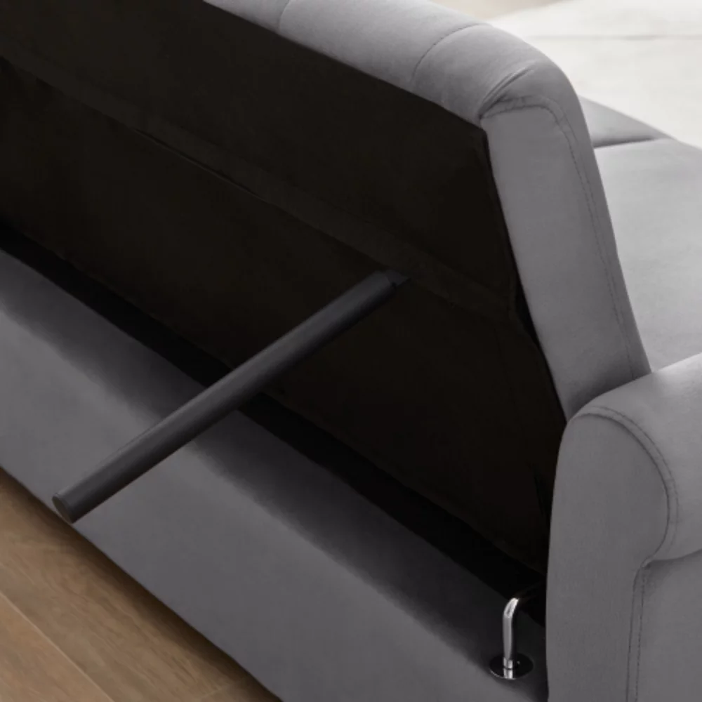 55'' Modern Shiny Velvet Convertible Loveseat Sleeper Sofa Couch w/ 2 Lumbar Pillows, Adjustable Pull-Out Bed and Removable Armrest for Nursery, Living Room, Apartment, Home Office