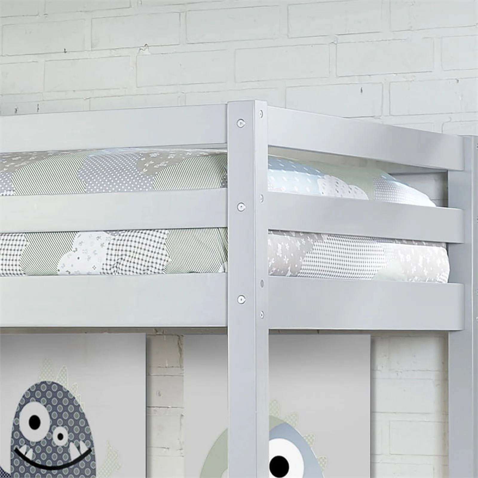 NE Kids Hillsdale Caspian Twin Study Loft with Hanging Nightstand