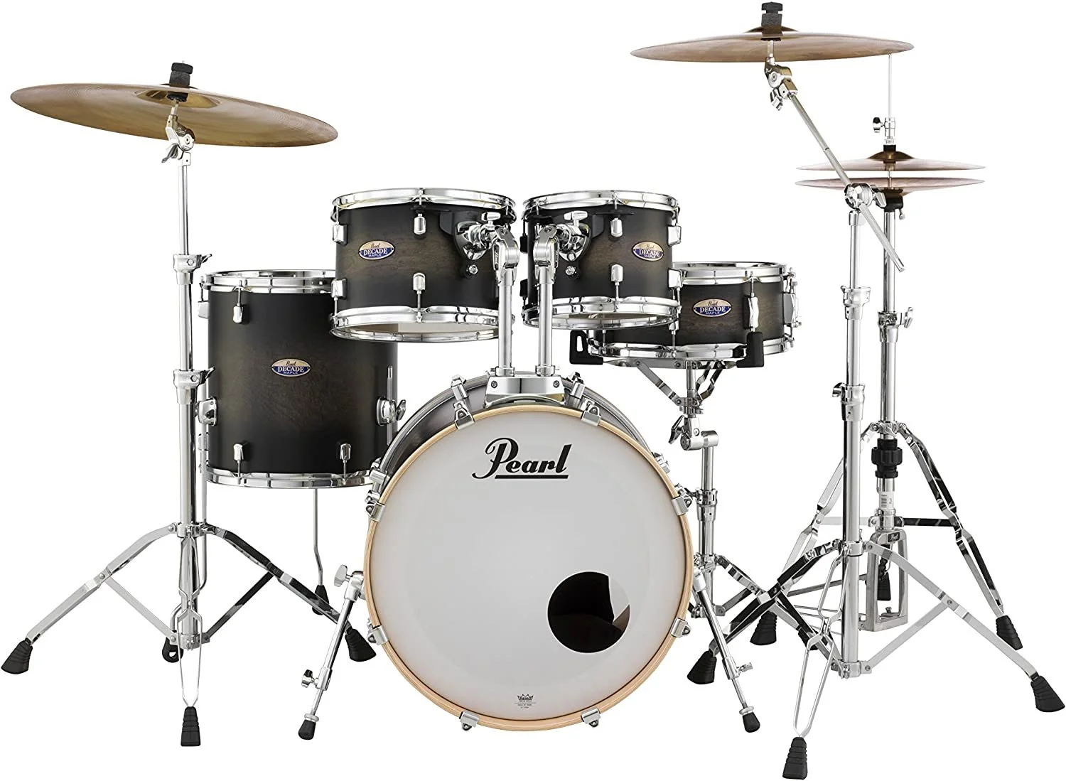 Pearl Decade DMP905P/C262 5 Piece Drum Shell Pack, Satin Blackburst,Fusion