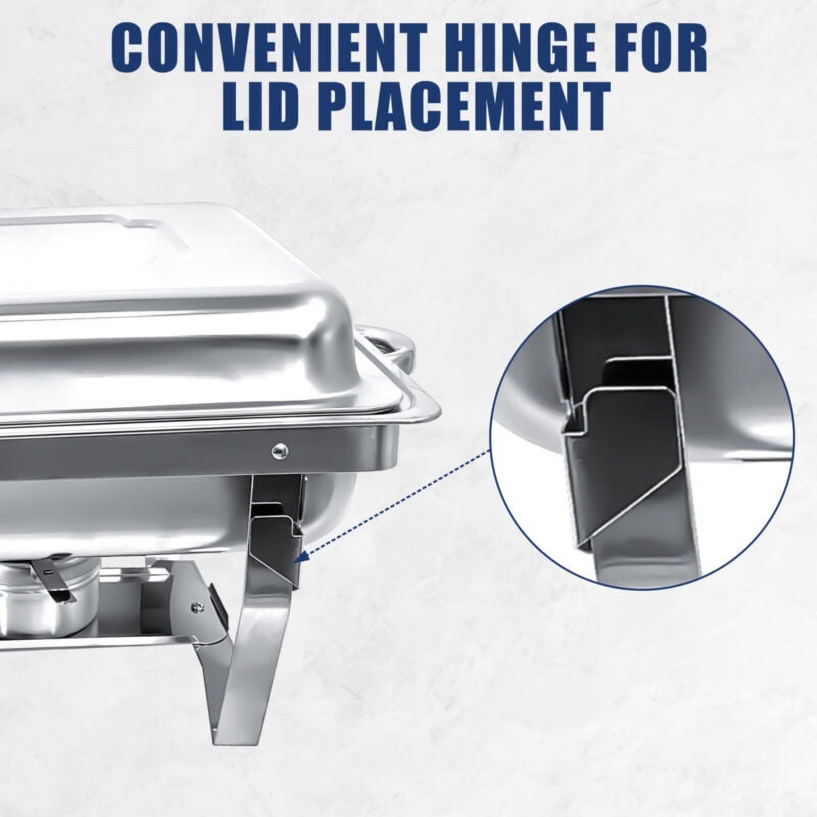 JSTUOKE Chafing Dish Set 9 Pack,5 Full Pan Rectangular 8QT +4 Round 5QTfor Catering Party Festival