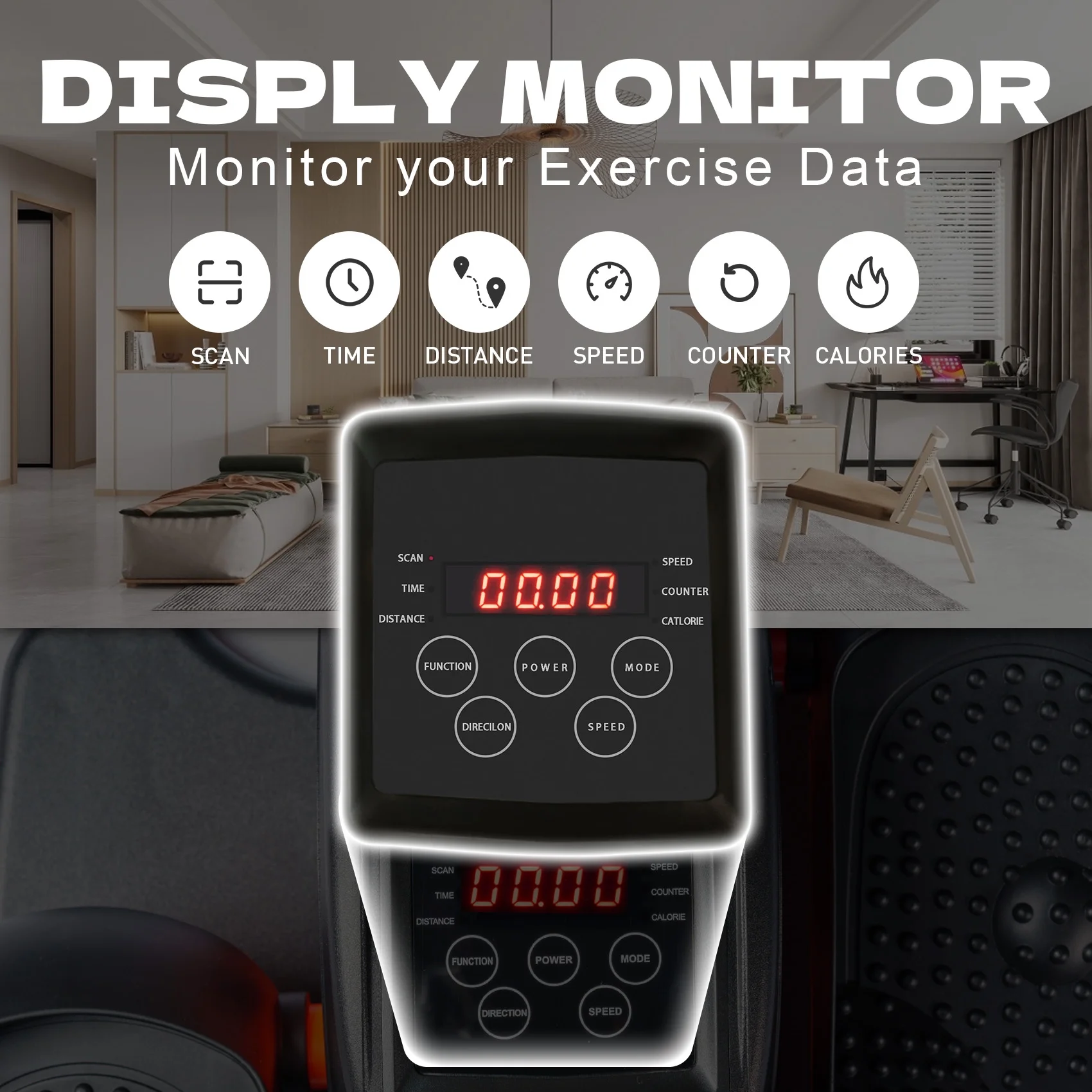 PROHIKER Under Desk Elliptical Machine for Home, Under Desk Bike Pedal Exerciser Electric Seated Elliptical, Compact Portable Elliptical Ellipse Leg Exerciser for Home, Orange