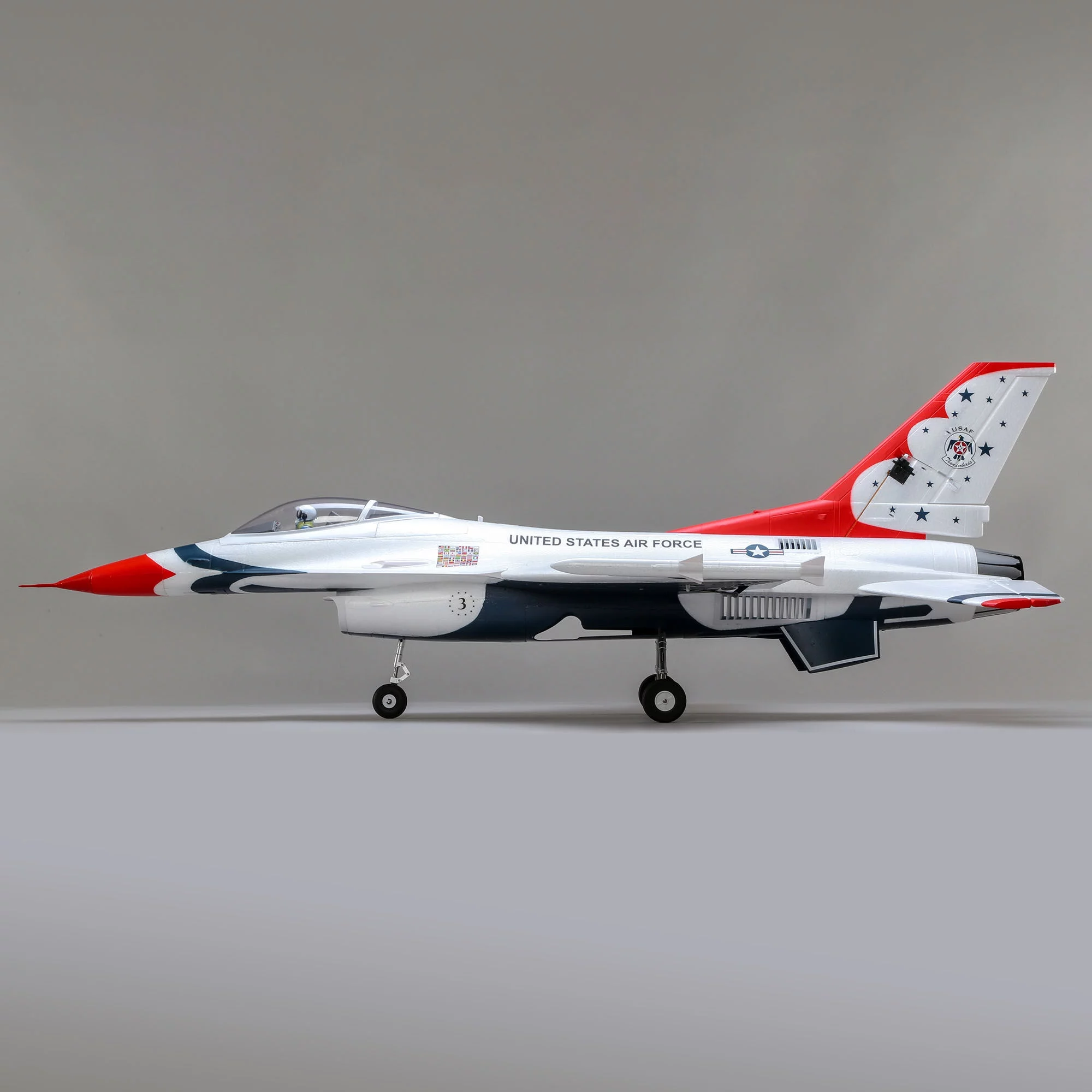 E-flite RC Airplane F-16 Thunderbirds 70mm EDF Jet BNF Basic Transmitter Battery and Charger Not Included EFL178500
