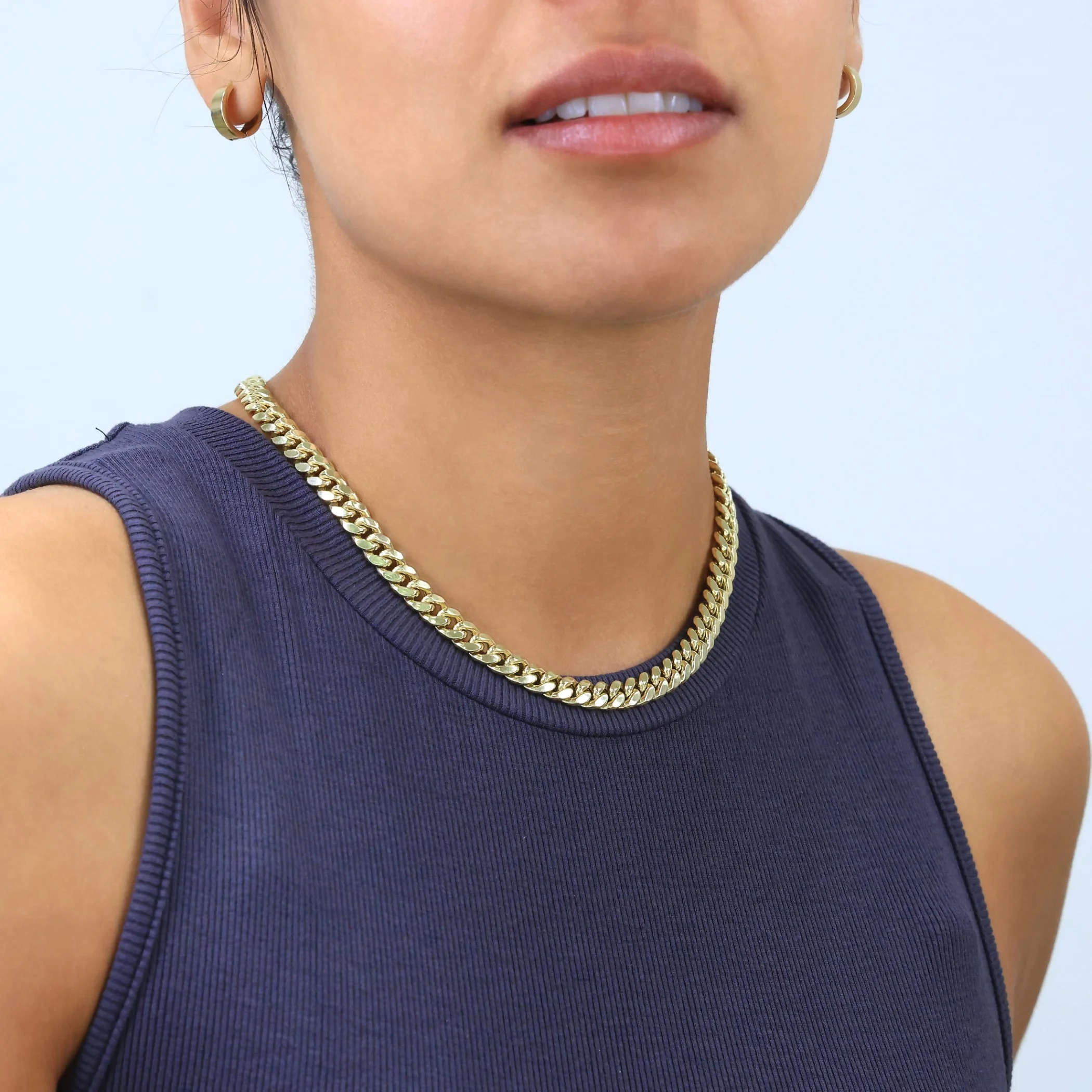 Nuragold 10k Yellow Gold 7.5mm Miami Cuban Link Chain Necklace, Mens Womens Jewelry Box Clasp 16