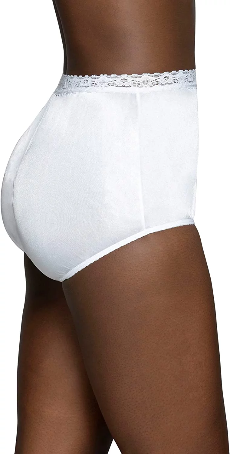 Vanity Fair Women's Perfectly Yours Nylon with Lace Brief Underwear, Style 13060