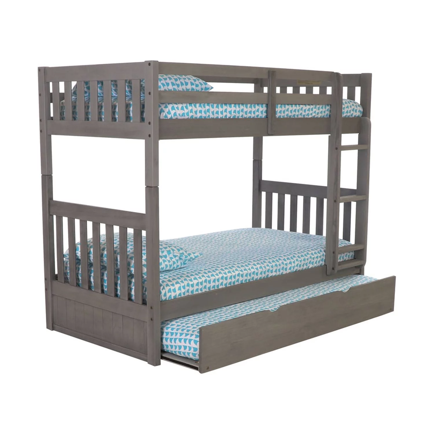 Solid Pine Twin/Twin Bunk Bed with Twin Trundle