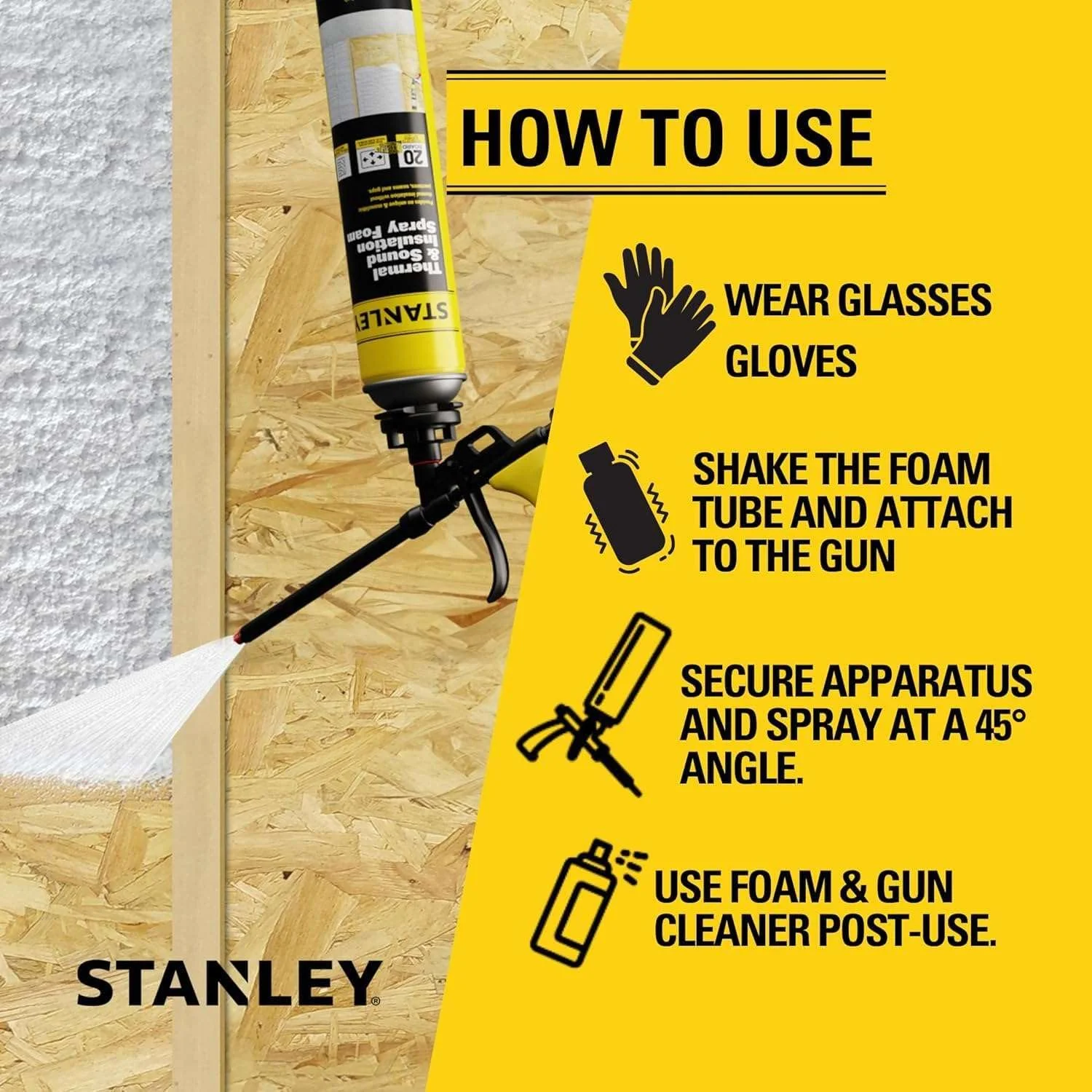 Stanley Supercoat Spray Foam Insulation Kit - Closed Cell Spray Foam Covers up to 480 Board feet - 27.1 oz, 24 Pack + Complete Set