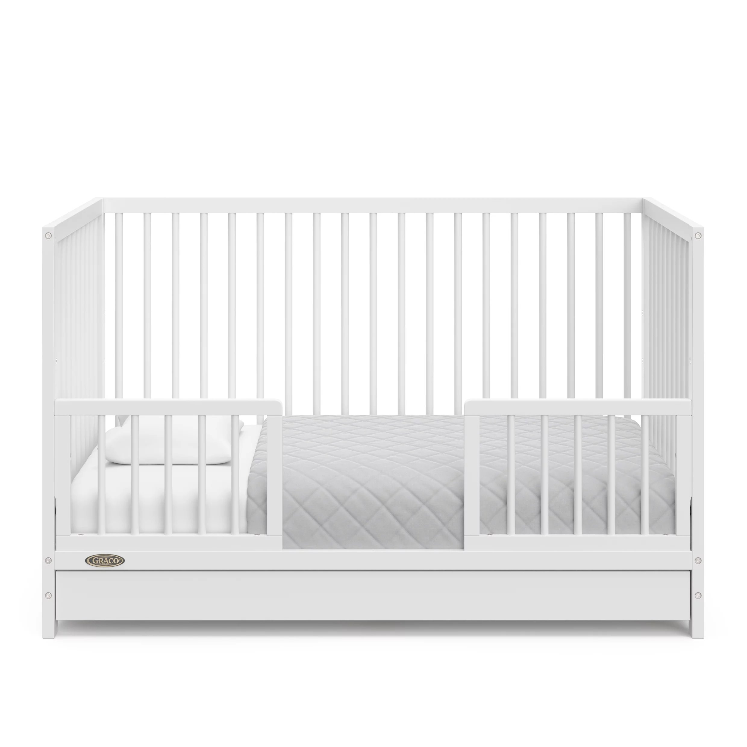 Graco Teddi 5-in-1 Convertible Baby Crib with Drawer, White
