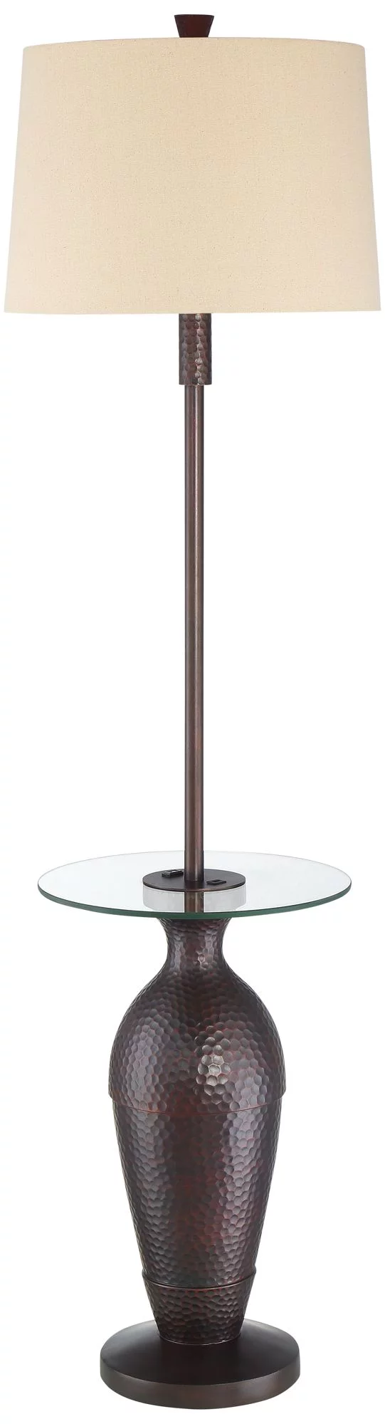 Regency Hill Fallon Rustic Industrial Floor Lamp with Tray Table 66