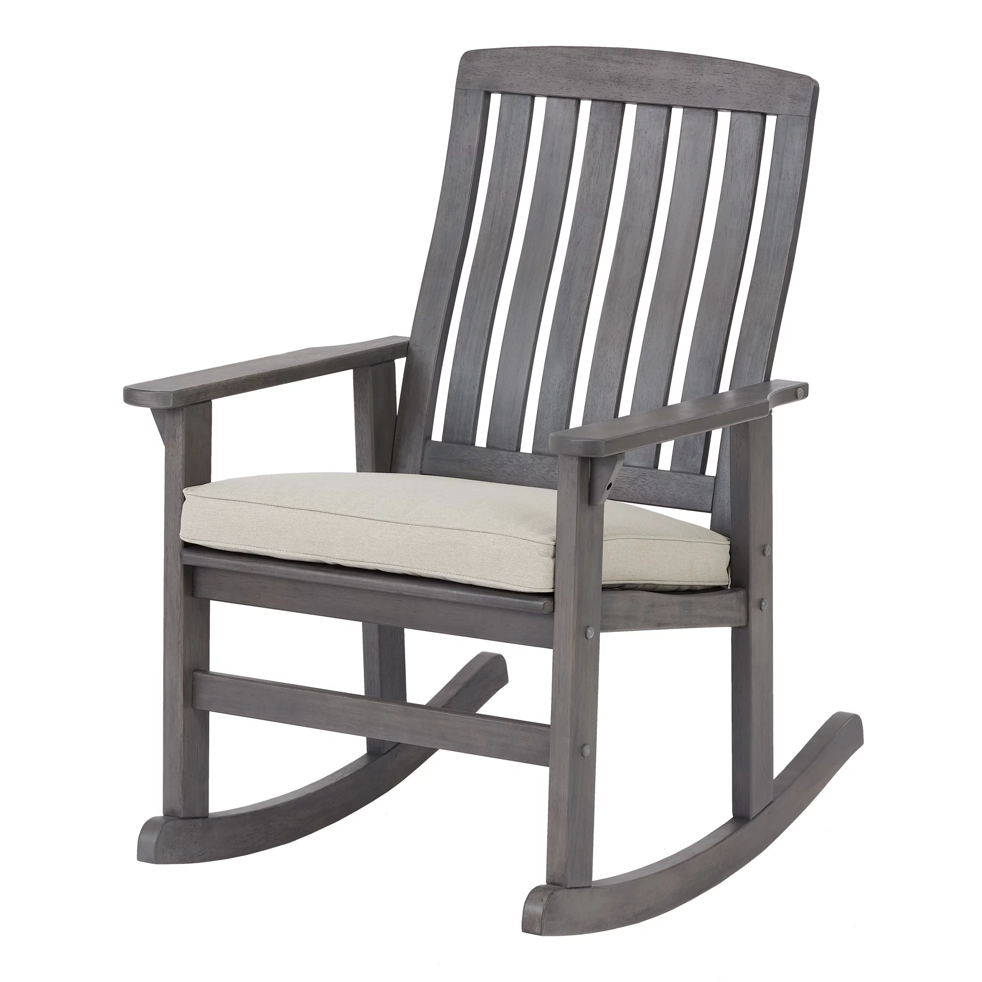 Better Homes & Gardens Delahey Cushioned Outdoor Wood Rocking Chair