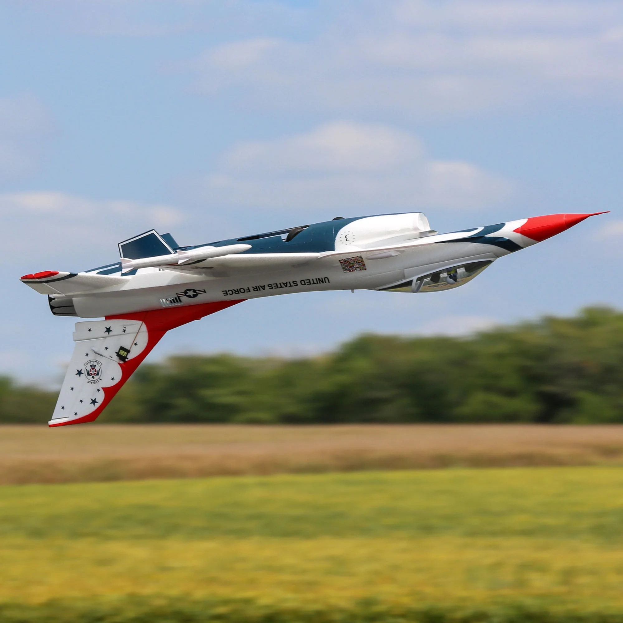 E-flite RC Airplane F-16 Thunderbirds 70mm EDF Jet BNF Basic Transmitter Battery and Charger Not Included EFL178500