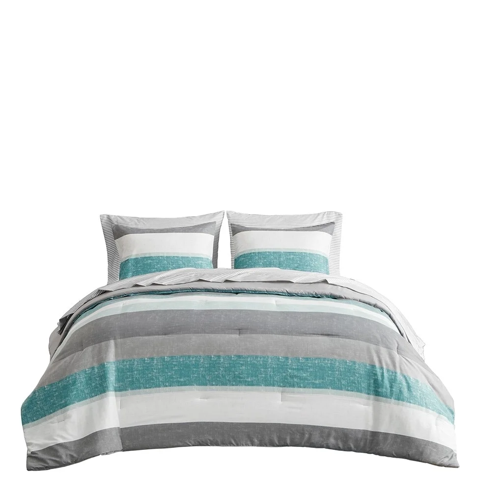 Gracie Mills Ware Striped Comforter Set with Bed Sheets - GRACE-15243