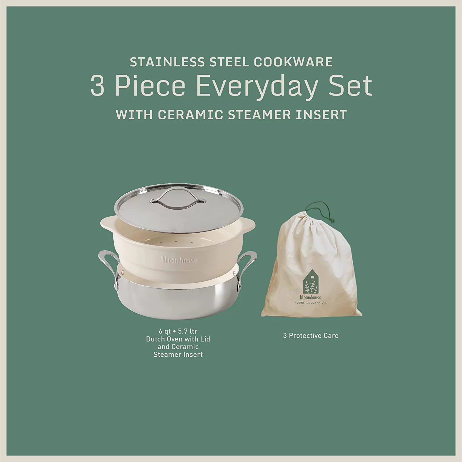 - Oprah's Favorite Things -12 Piece Aluminum Enamel Cookware Set w/ Non-stick Non-toxic Ceramic Interior  Ceramic Steamer Insert  & 12 Protective Care Bags - Terracotta Orange