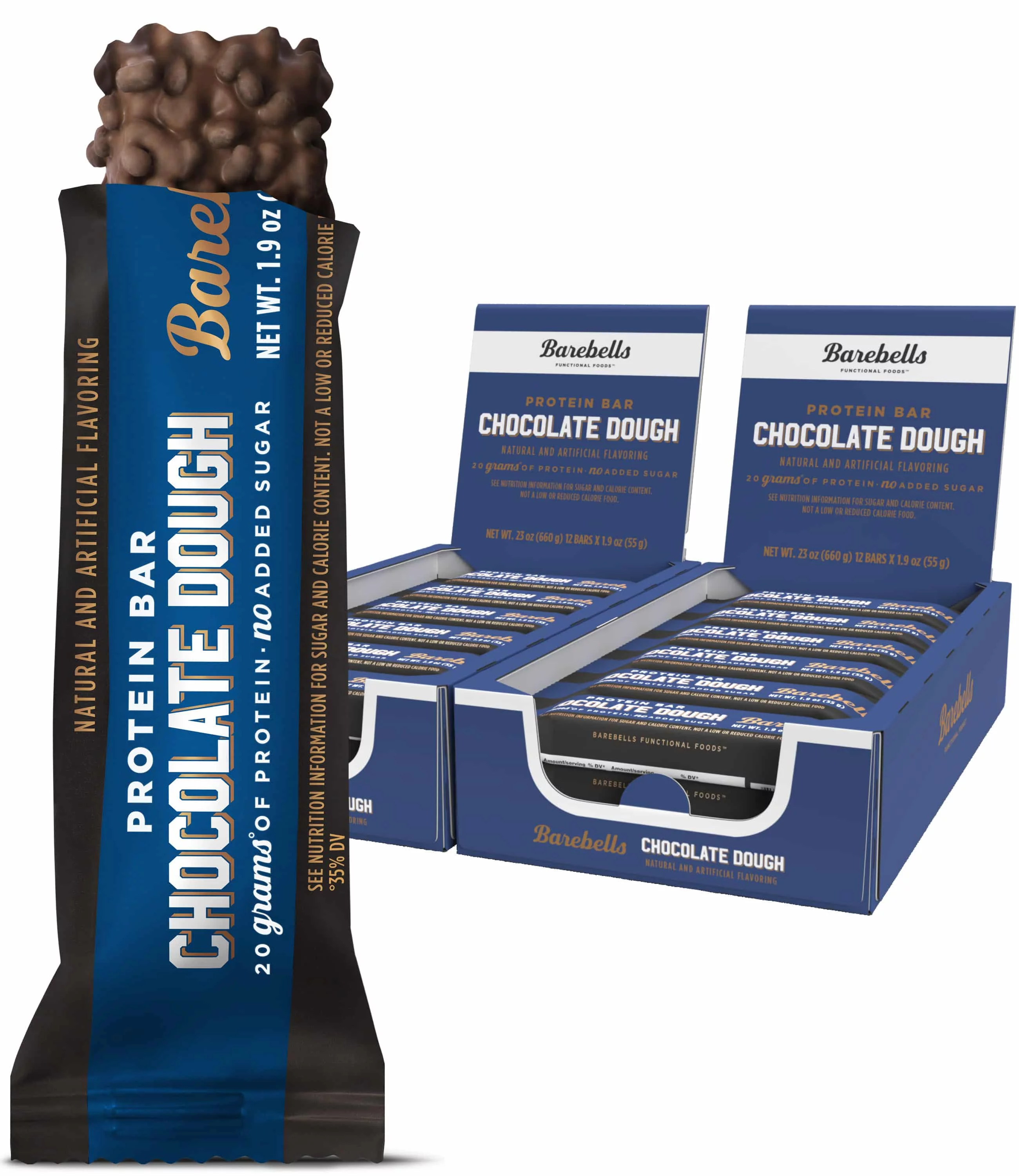 Barebells High Protein 20g Bars Chocolate Dough, 24 Pack