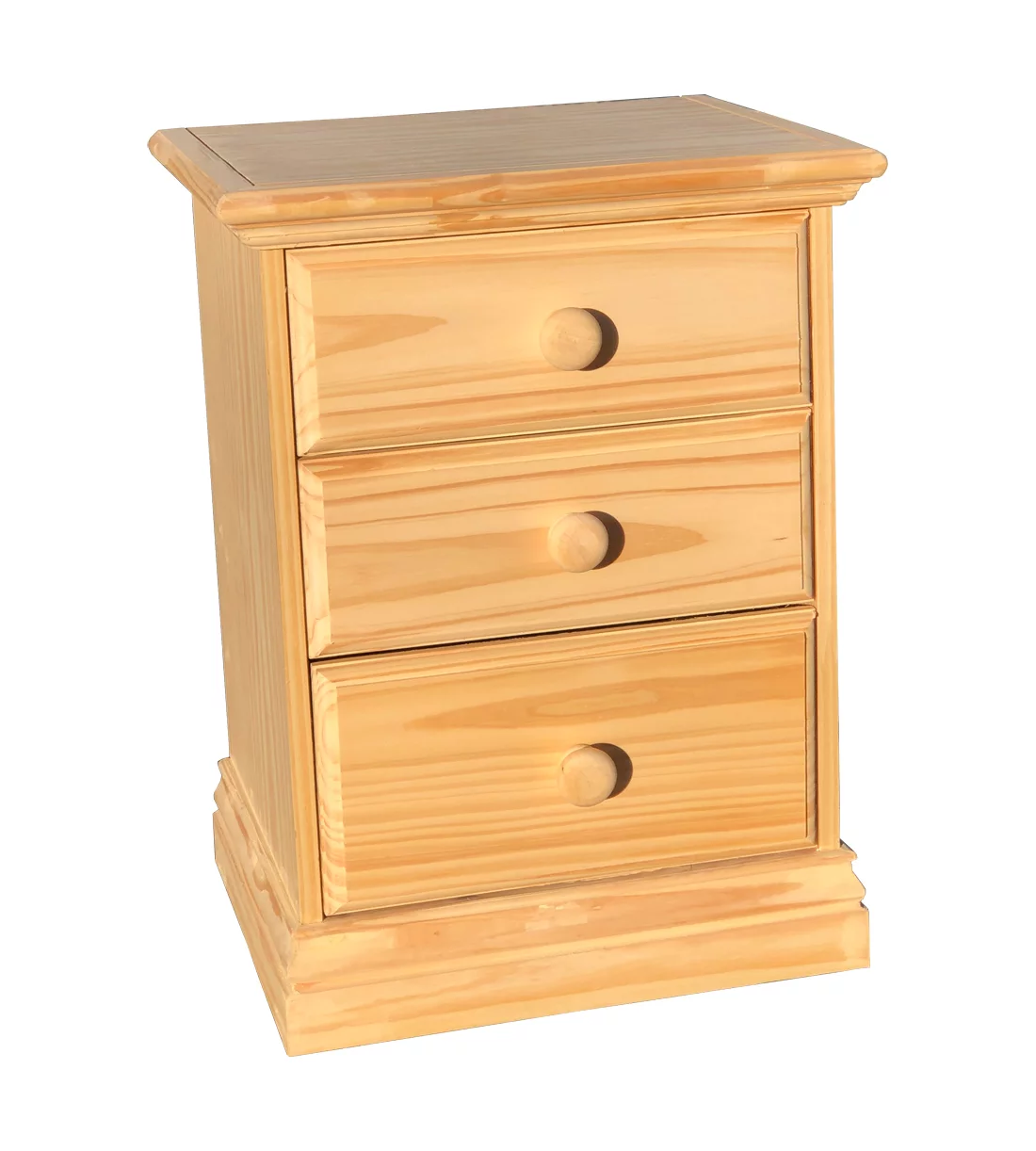 3 Drawers Arizona Nightstand Solid Pine Wood Fully Assembled Wooden Bedside Table