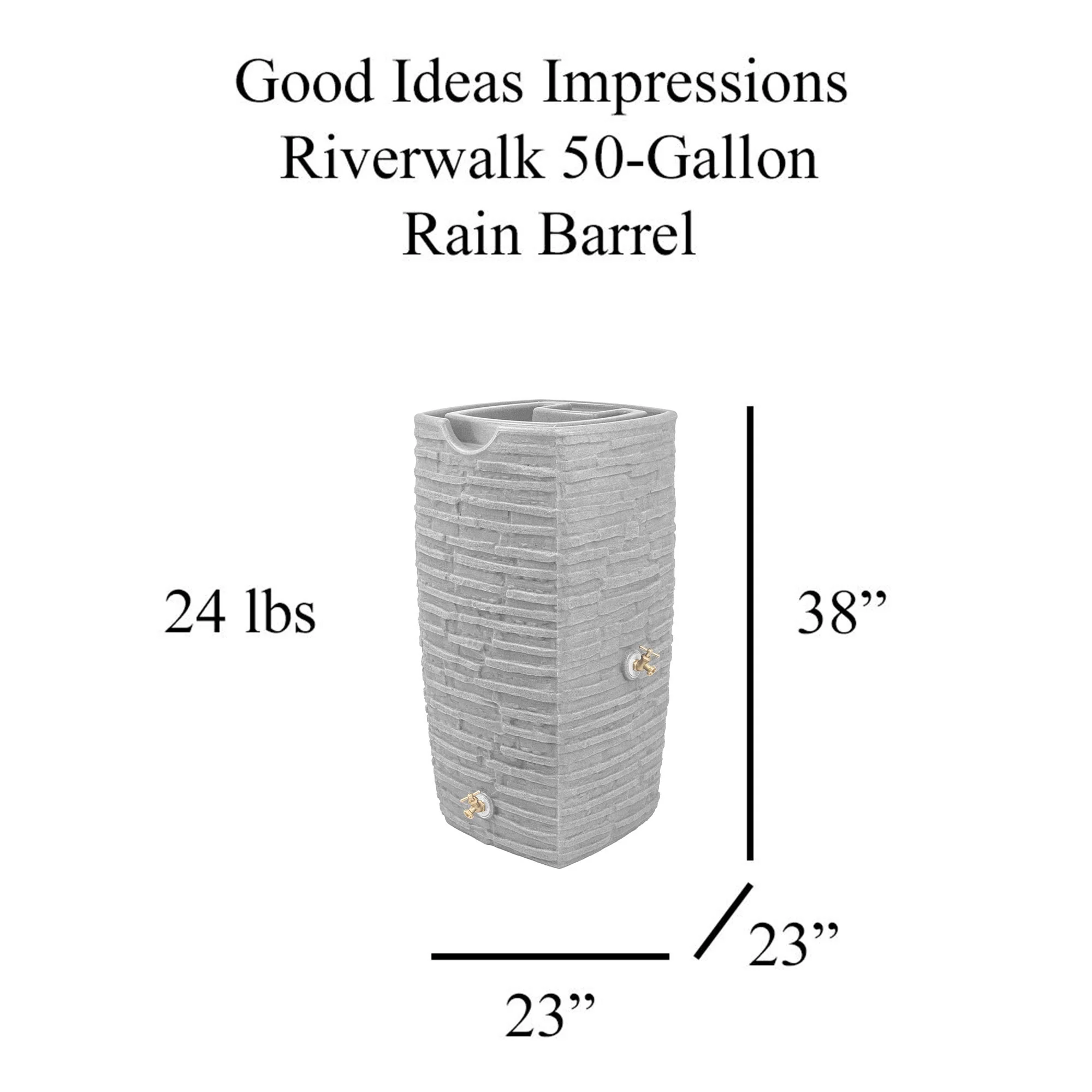 Good Ideas Impressions Riverwalk 50 Gal Rain Saver, Light Granite (2 Pack)