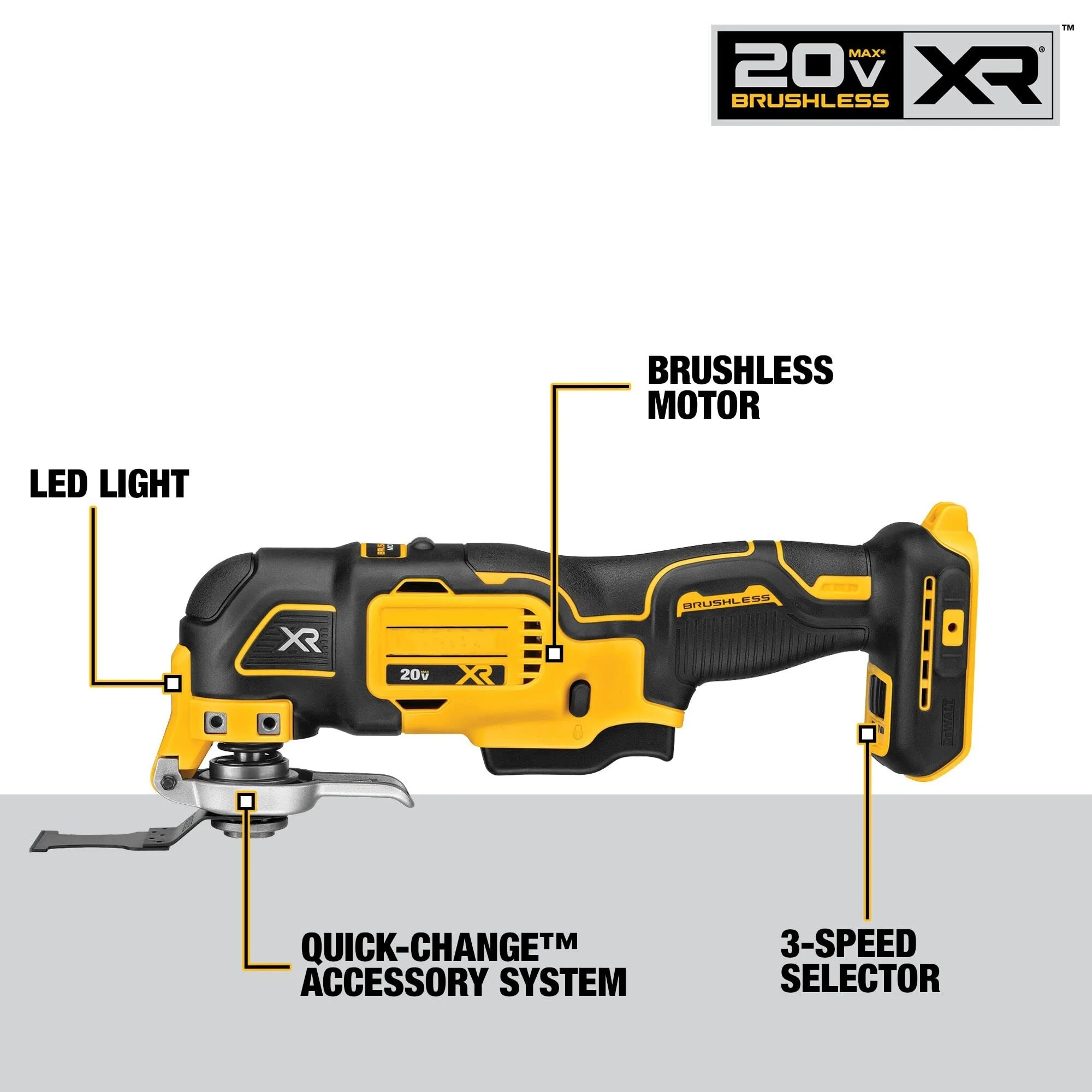20V Max XR Oscillating Multi-Tool, Variable Speed, Tool Only (DCS356B)