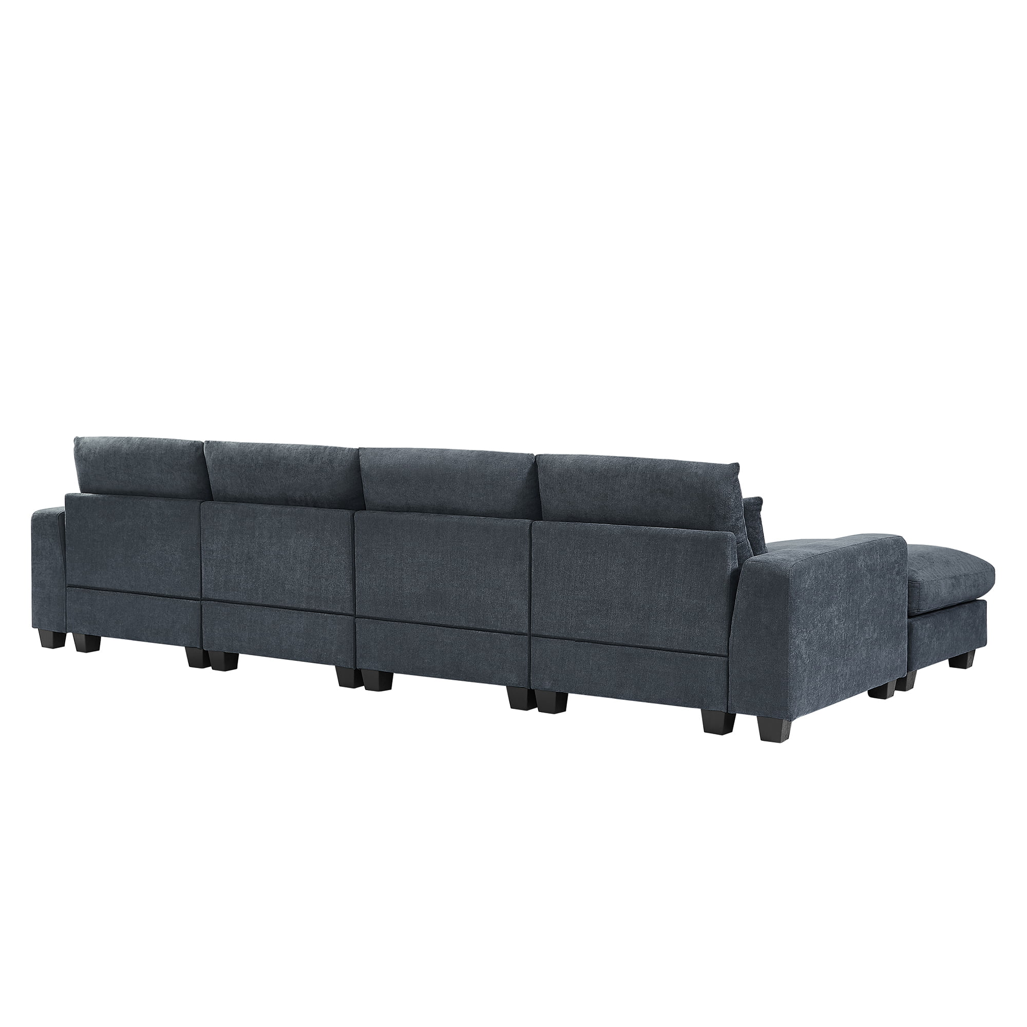 THINK 30, Dark Gray,5 Seat,Modern Large L-Shape Feather Filled Sectional Sofa,Convertible Sofa Couch with Reversible Chaise for Living Room