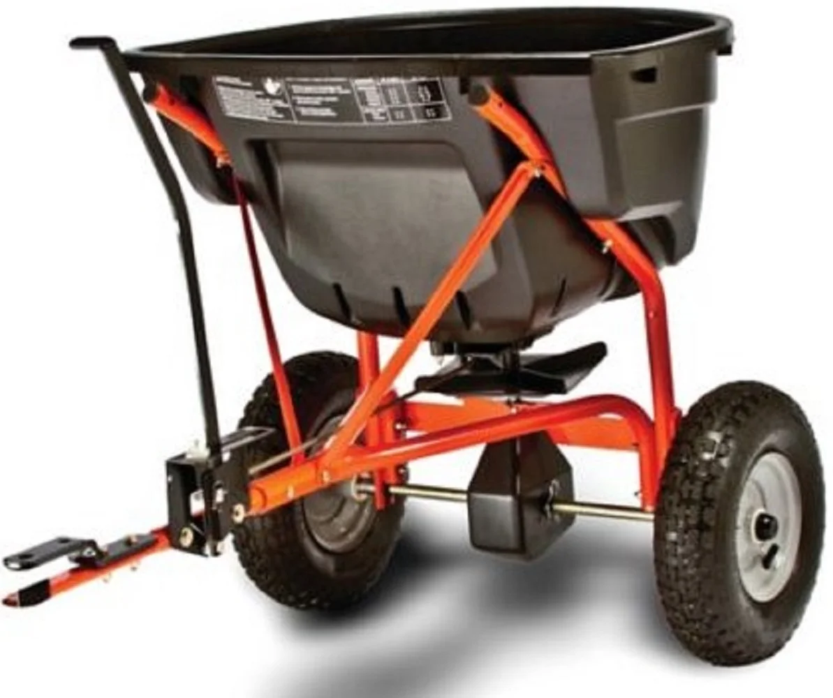 Agri-Fab 45-0463 Tow Behind Broadcast Spreader 130lb Capacity Metal Black