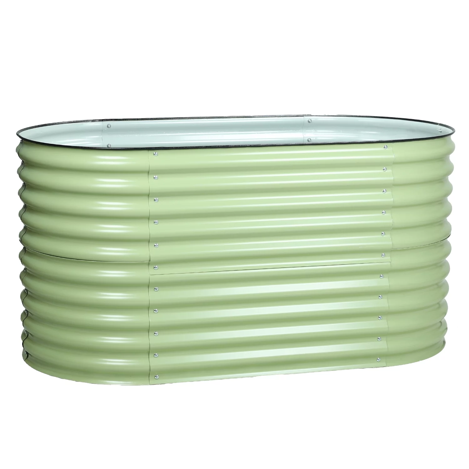 Aoodor 2 in 1 Modular Aluzinc Metal Raised Garden Bed - Outdoor Garden Planter Box for Vegetable, Flower, Herb - Olive Green (63''L x 32''W x 32''H)