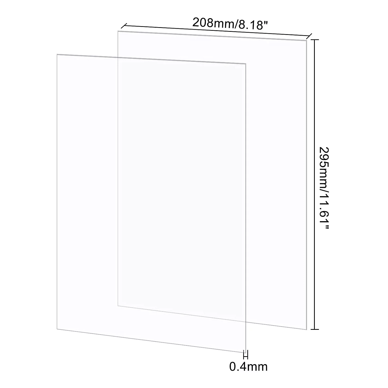 30 Sheets 0.4mm Plexiglass Picture Frame Replacement Transparent Acrylic Sheet Glass Clear Protective Sheets