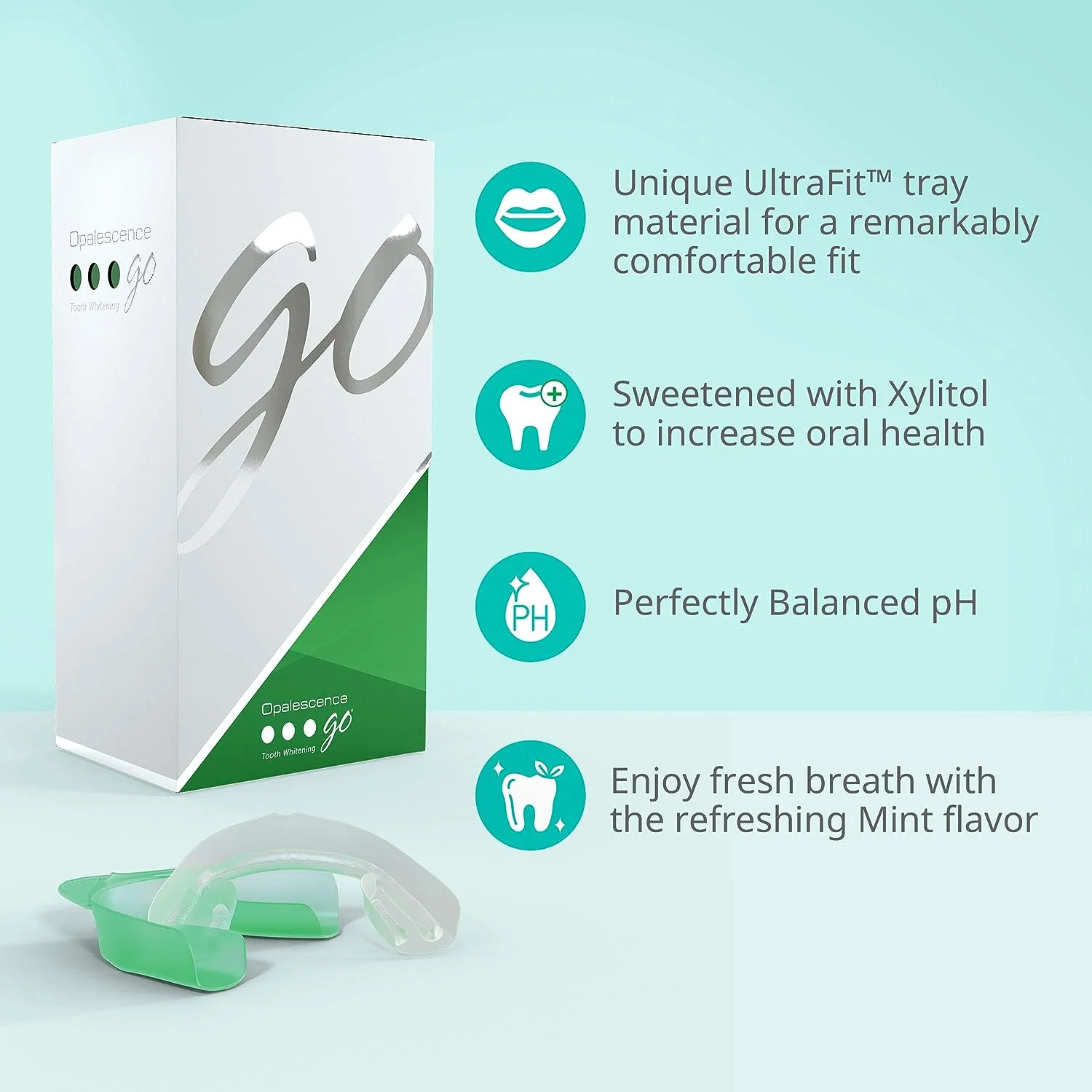 Opalescence Go 15% Prefilled Teeth Whitening Gel Trays (10 Treatments) Cool Mint Hydrogen Peroxide
