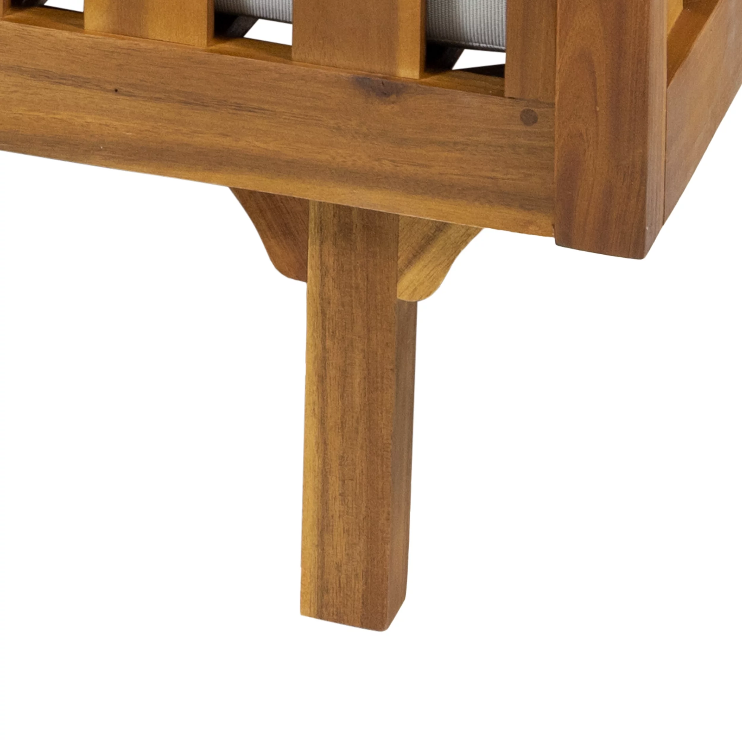 GDF Studio Bordeaux Outdoor Acacia Wood 3 Seater Daybed with Cushions, Teak and Light Gray