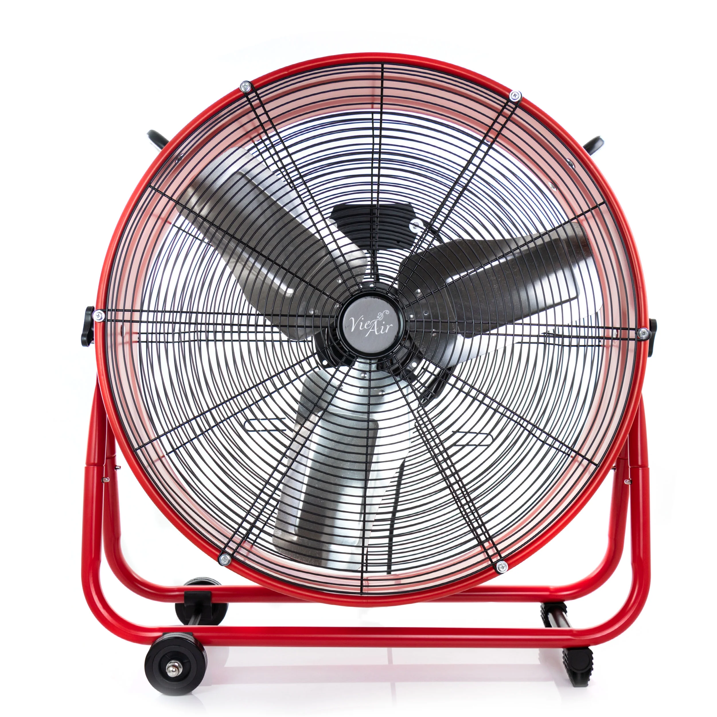 VieAir 24 Inch Commercial Floor Drum Fan in Red