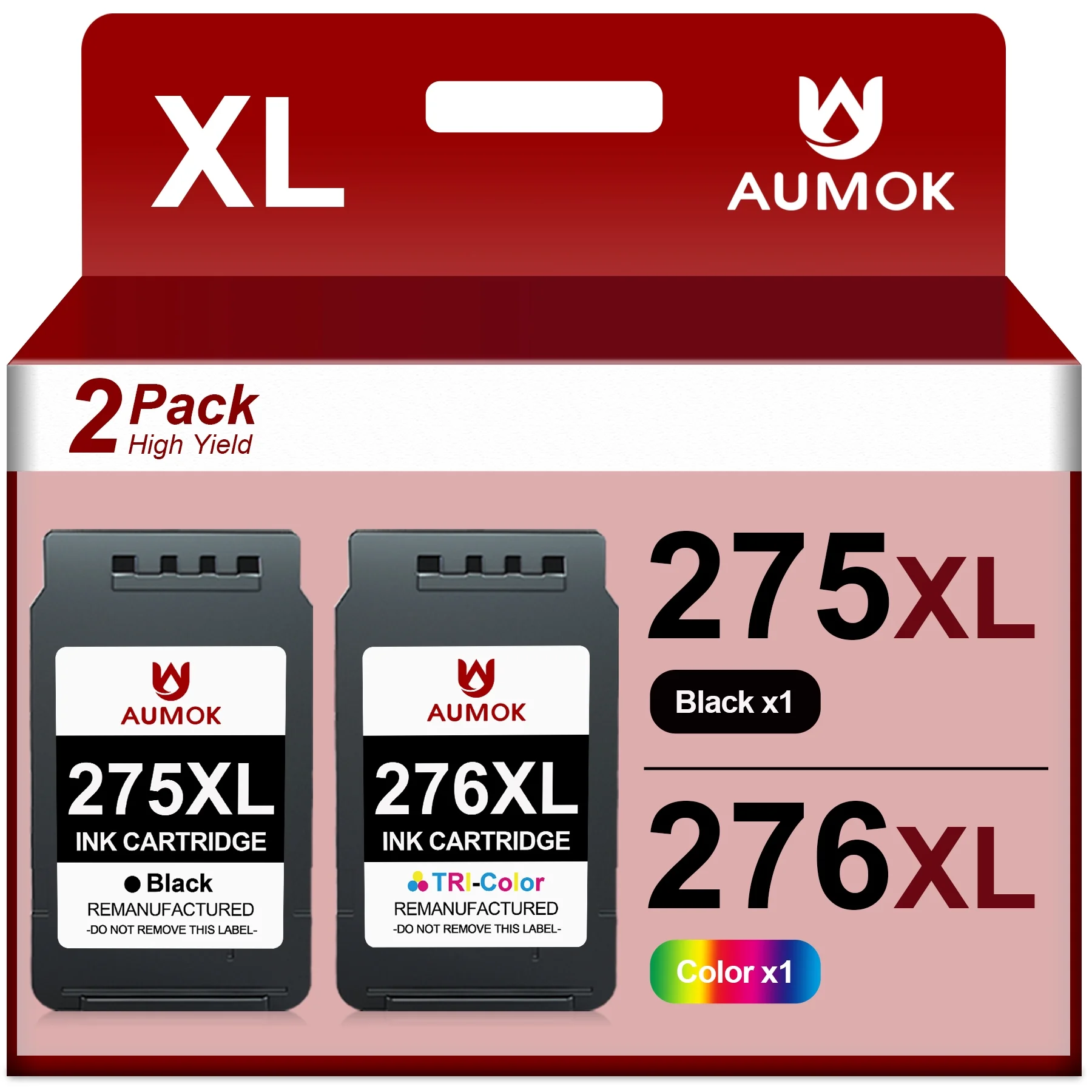 PG-275 CL-276 XL Printer Ink Replacement for Canon 275xl and 276xl Ink Cartridges (1 Black 1 Color) Compatible to PIXMA TS3522 TS3520 TR4720 TR4722 Printer High Yield Combo Pack