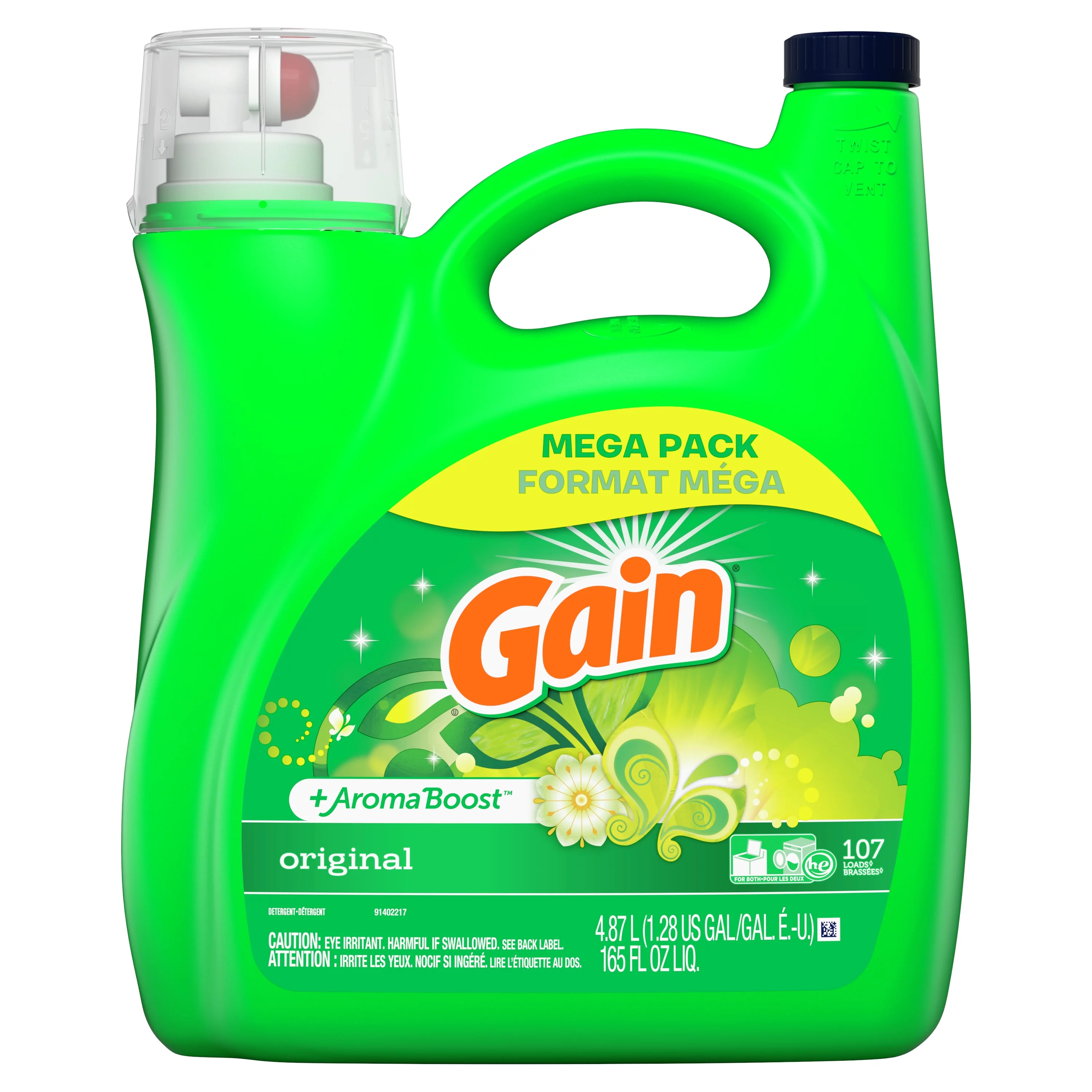 Gain Original, 107 Loads Liquid Laundry Detergent, 165 Fl Oz