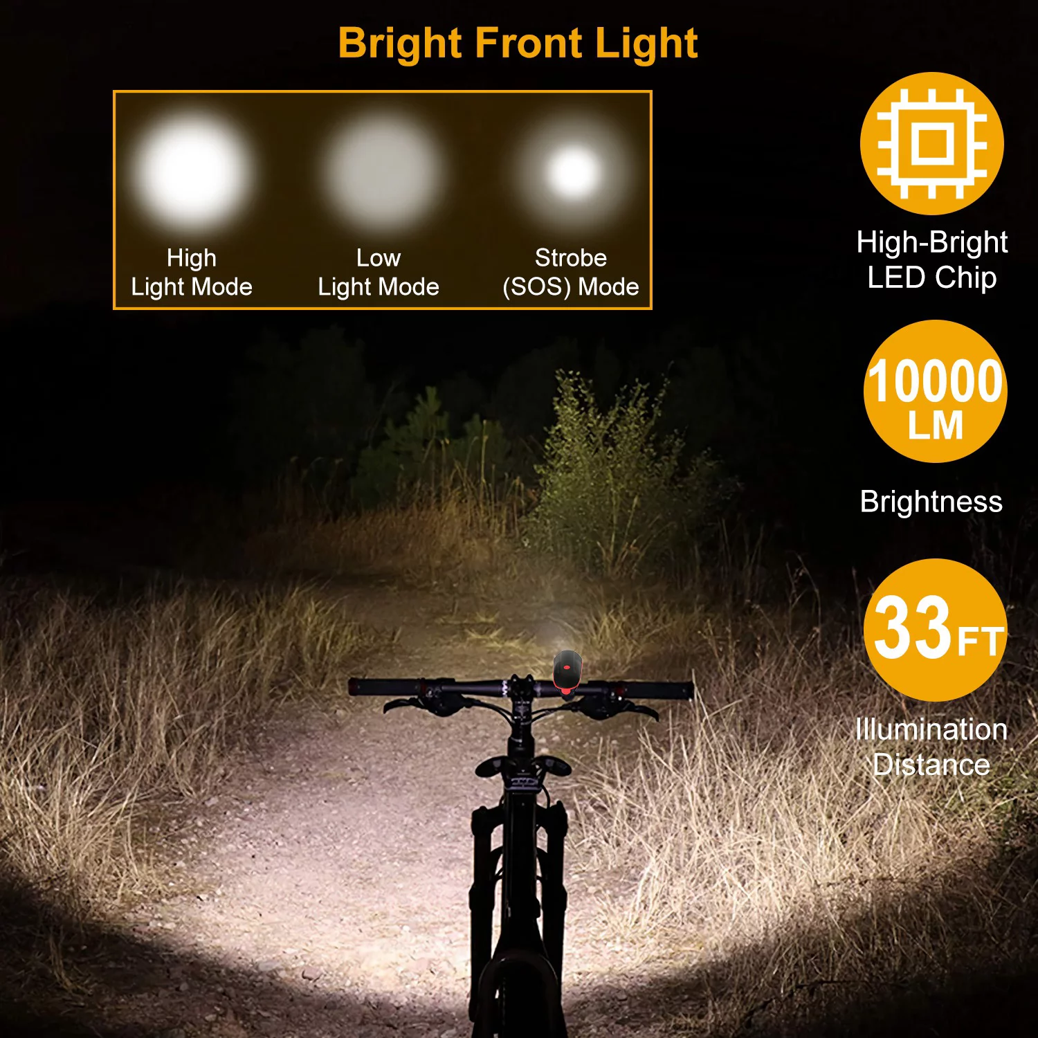 10000lm LED Bike Cycling Safety Light Set iMounTEK USB Rechargeable Bicycle Front Rear Tail Light