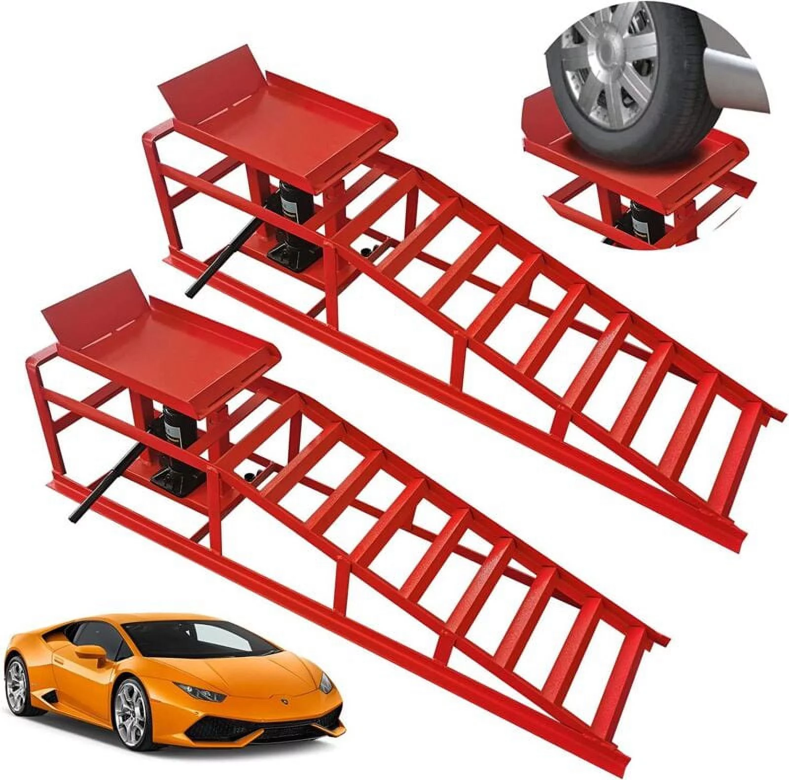 EAYSG Car Ramp Lifts - 2PCS Auto Car Truck Service Ramps Lifts, 10000lbs Heavy Duty Hydraulic Car Ramps Lift for Car Repair