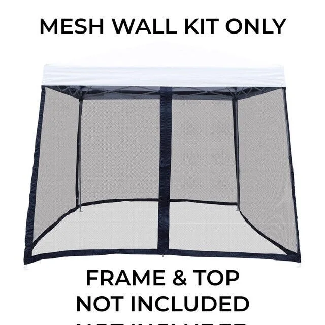 10x10 Pop Up Canopy Tent Slant Leg Mesh Screen Sidewalls Mosquito Net Walls