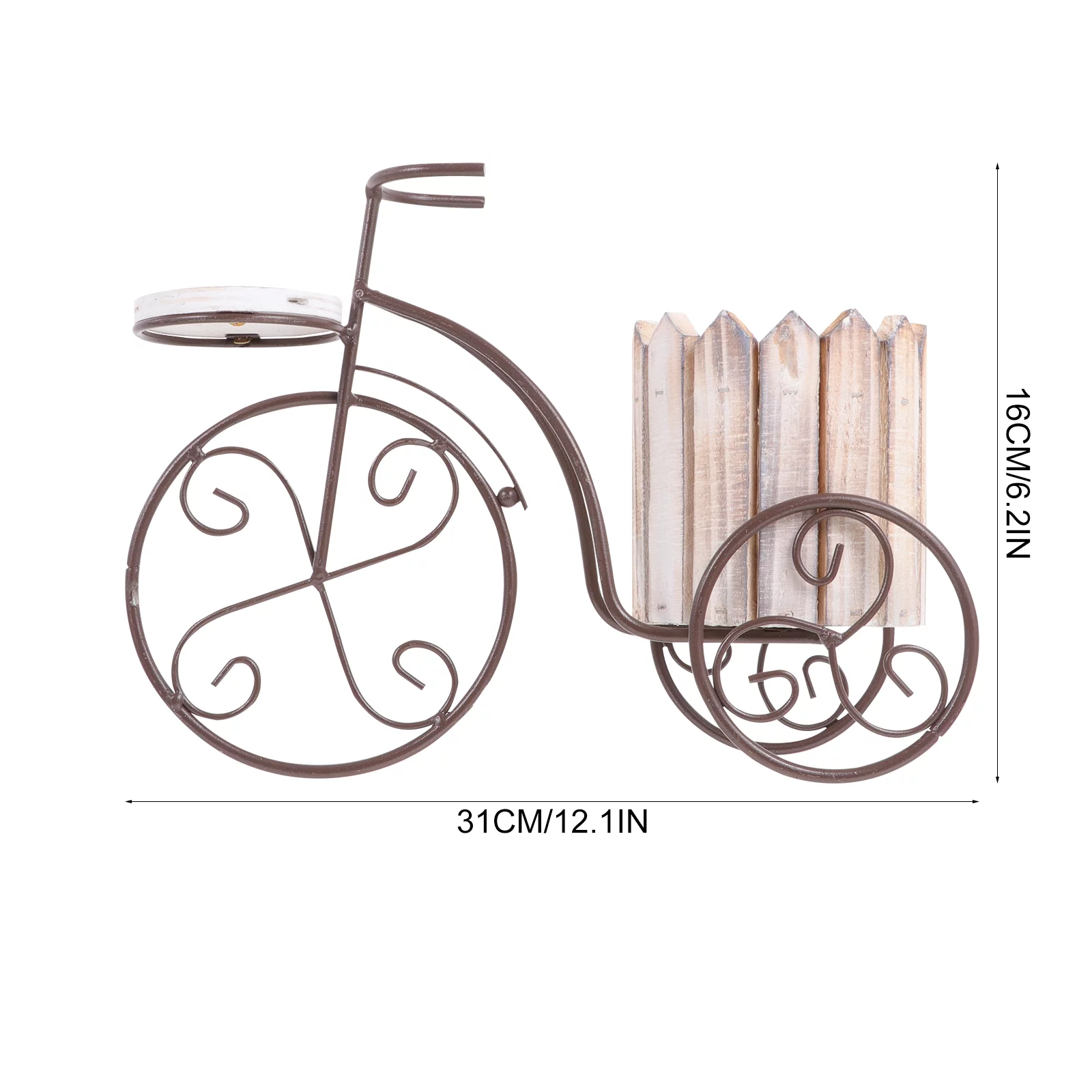 Gongxipen Iron Bike Plant Stand Rustic Style Flower Pot Cart Holder Desktop Decoration