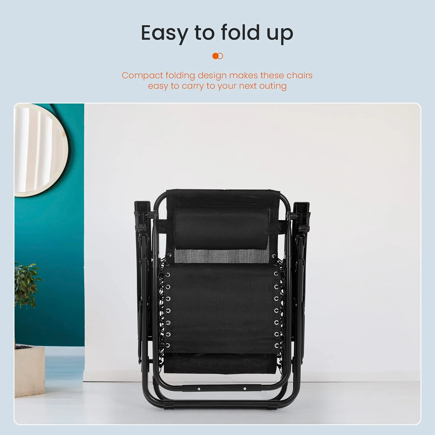 Zero Gravity Lounge Chair with Pillow and Side Table,Black