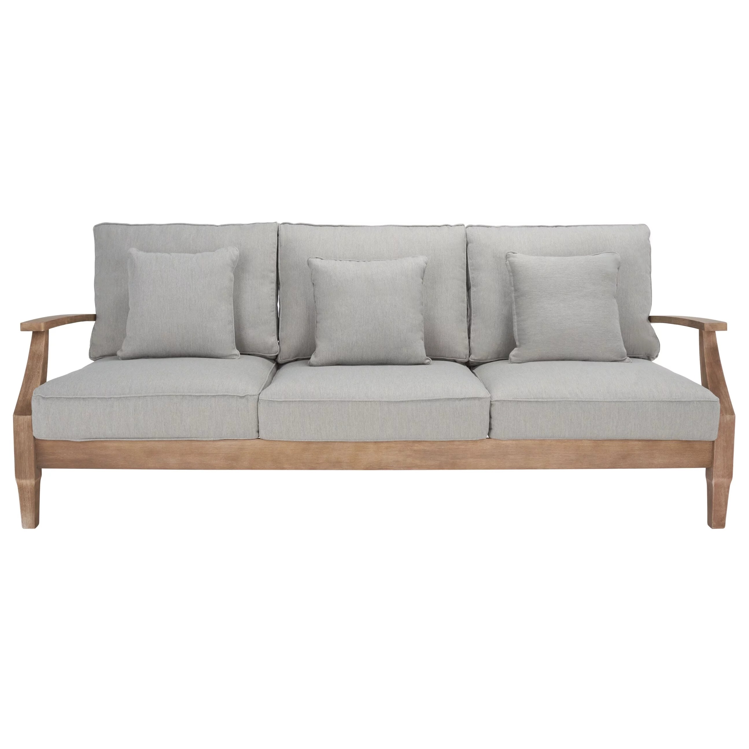 Safavieh  Couture Martinique Wood Patio Sofa Natural / White