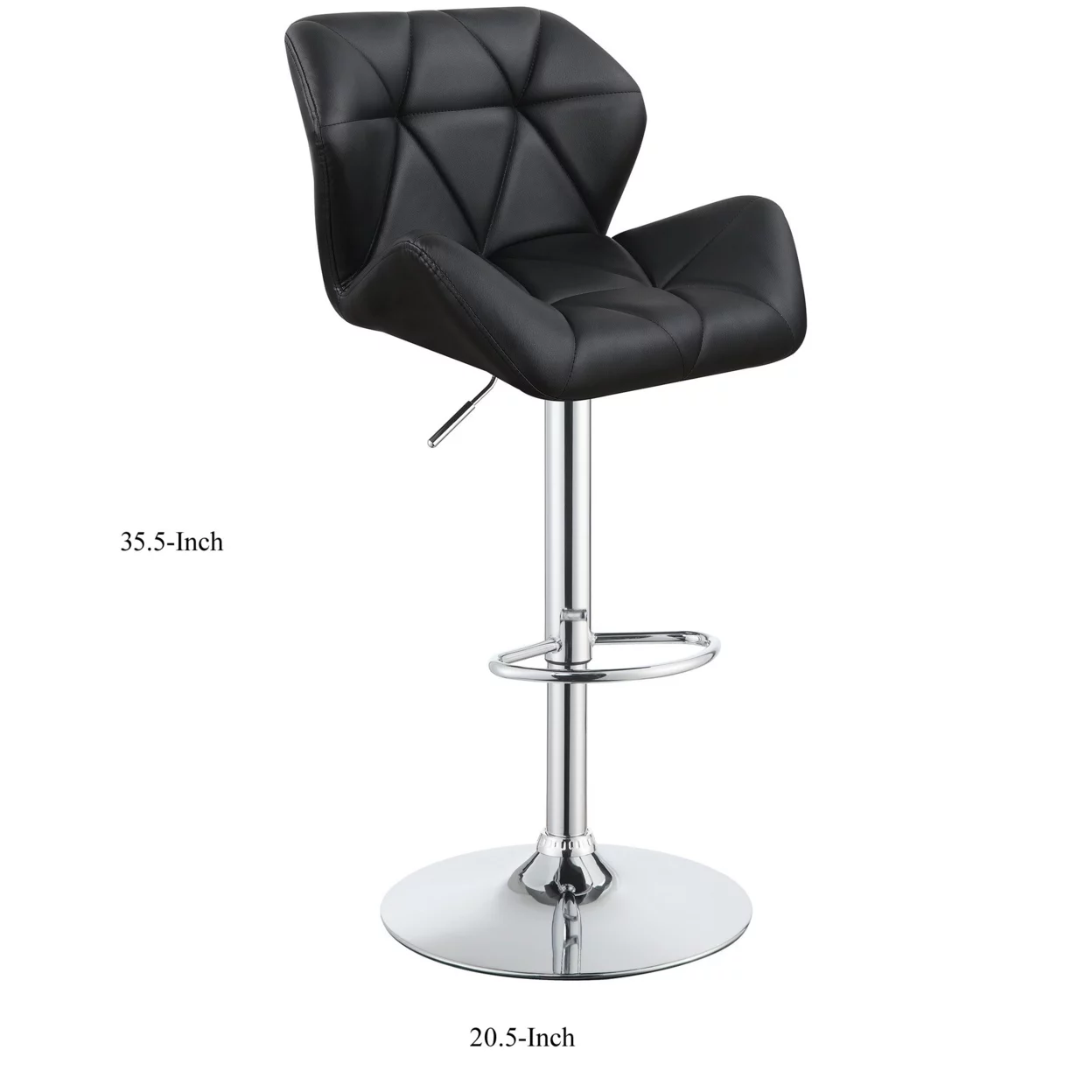 Berrington Adjustable Bar Stools Chrome and Black (Set of 2)