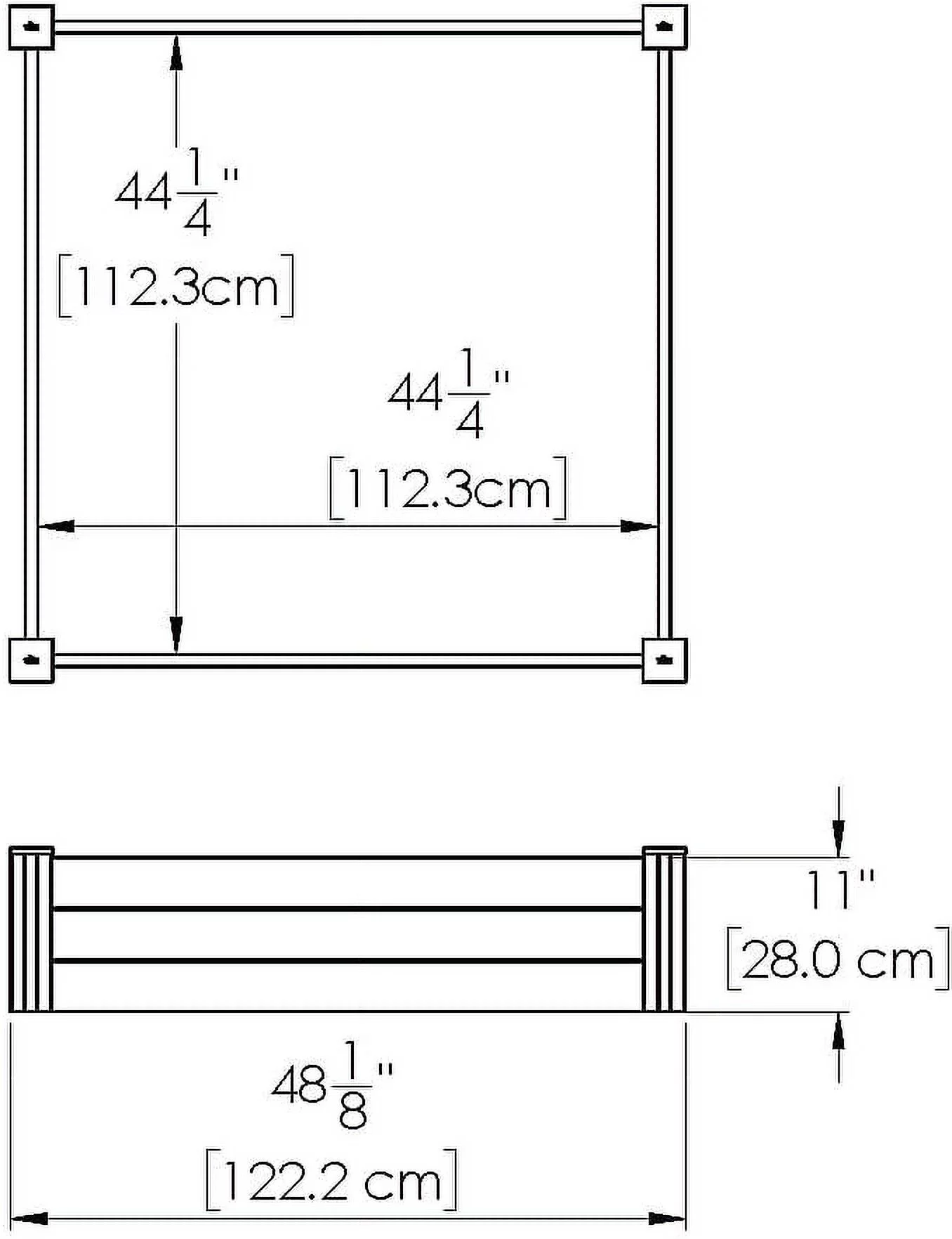 Vita Classic 4 ft x 4 ft x 11 in White Vinyl Raised Garden Bed, VT17108