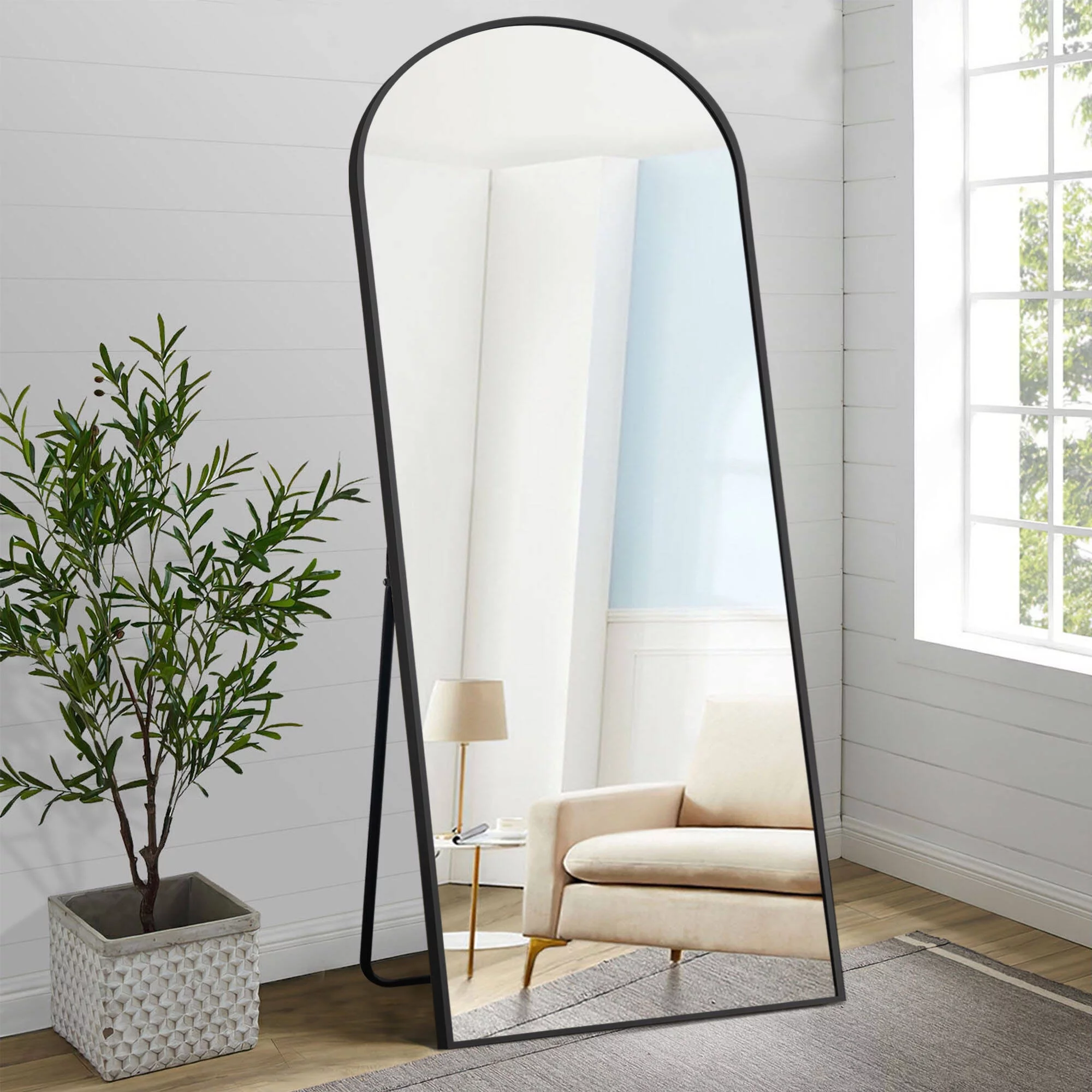NeuType Aluminum Alloy Full-length Mirror Arch Decorative Mirror 71
