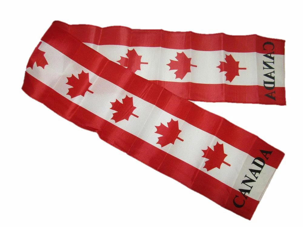 Canada Canadian Maple Leaf Printed Knitted Style Scarf 6.5