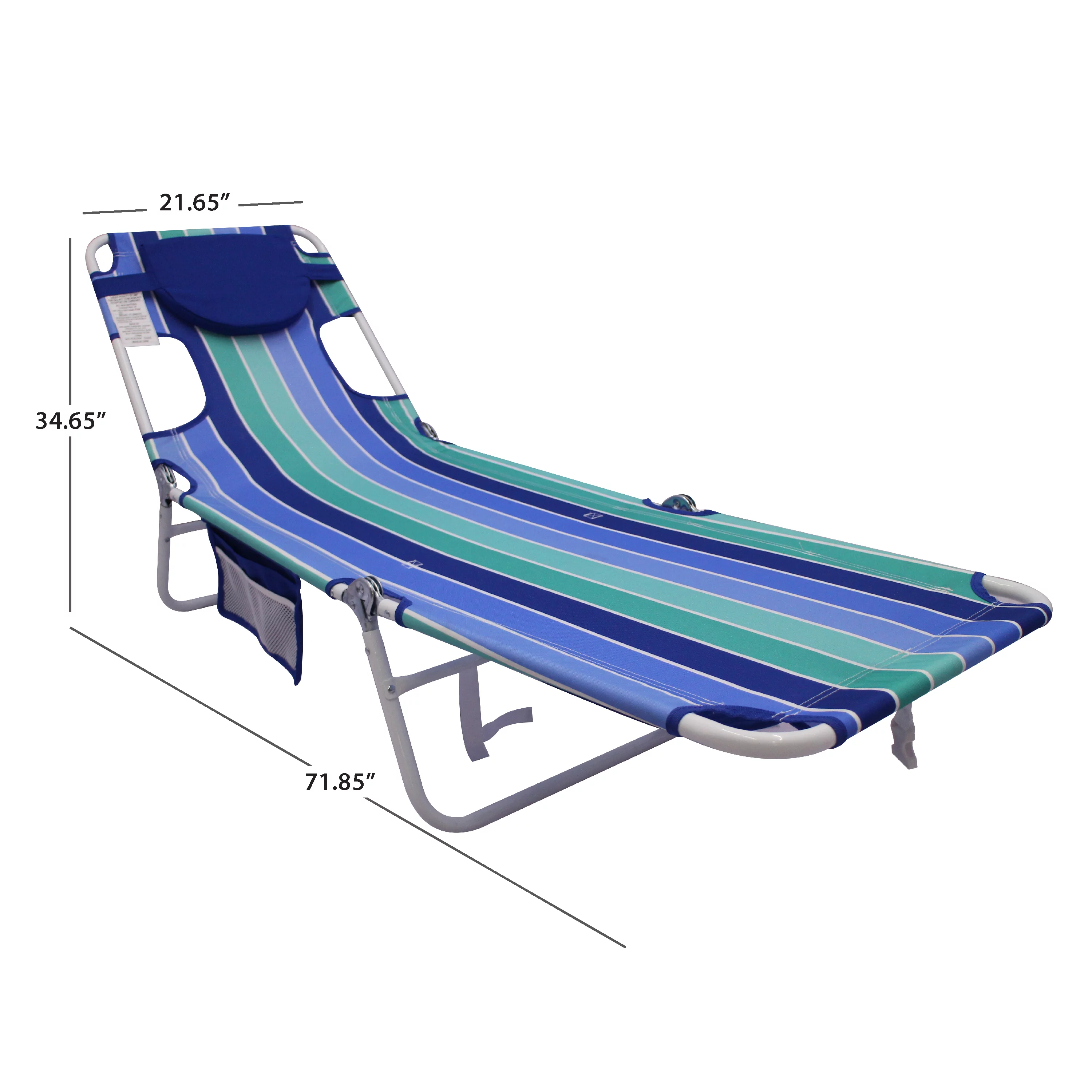 2-Pack Mainstays Folding Backpack Face-Down Beach Lounger, Blue & Green Stripe