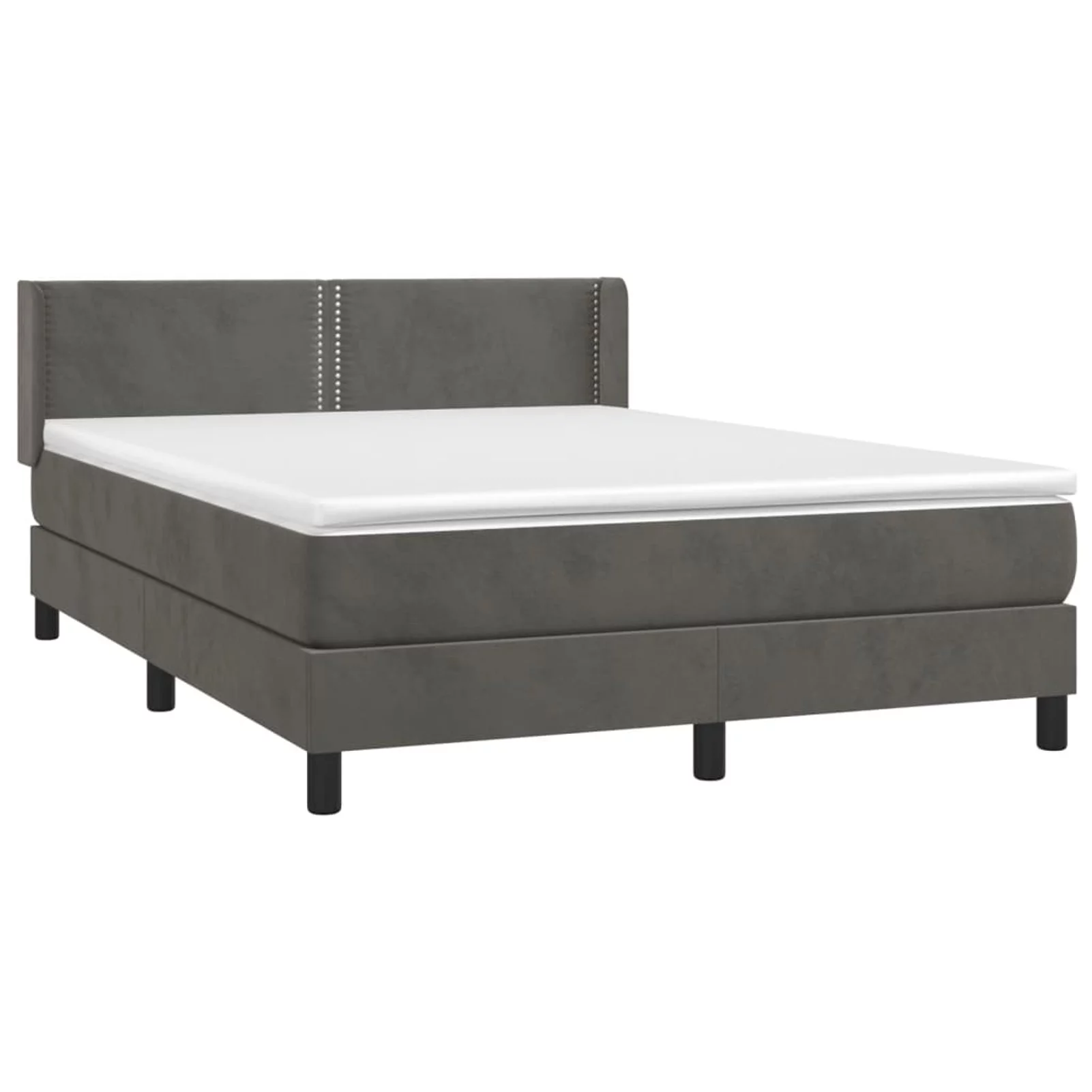 Dcenta Box Spring Bed with Mattress Dark Gray Full
