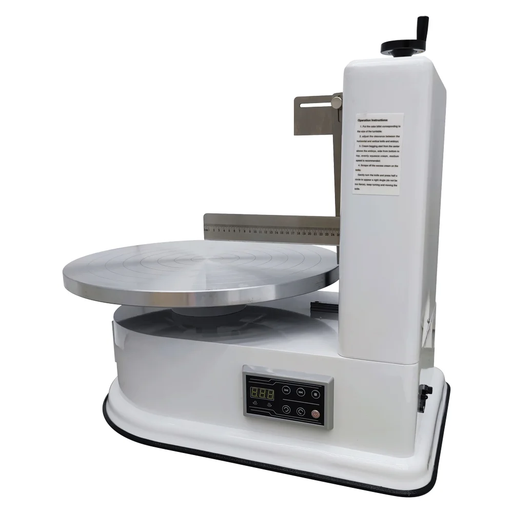 INTSUPERMAI Electric 4-16inch Cake Cream Spreading Coating Smearing Machine White Digital Display