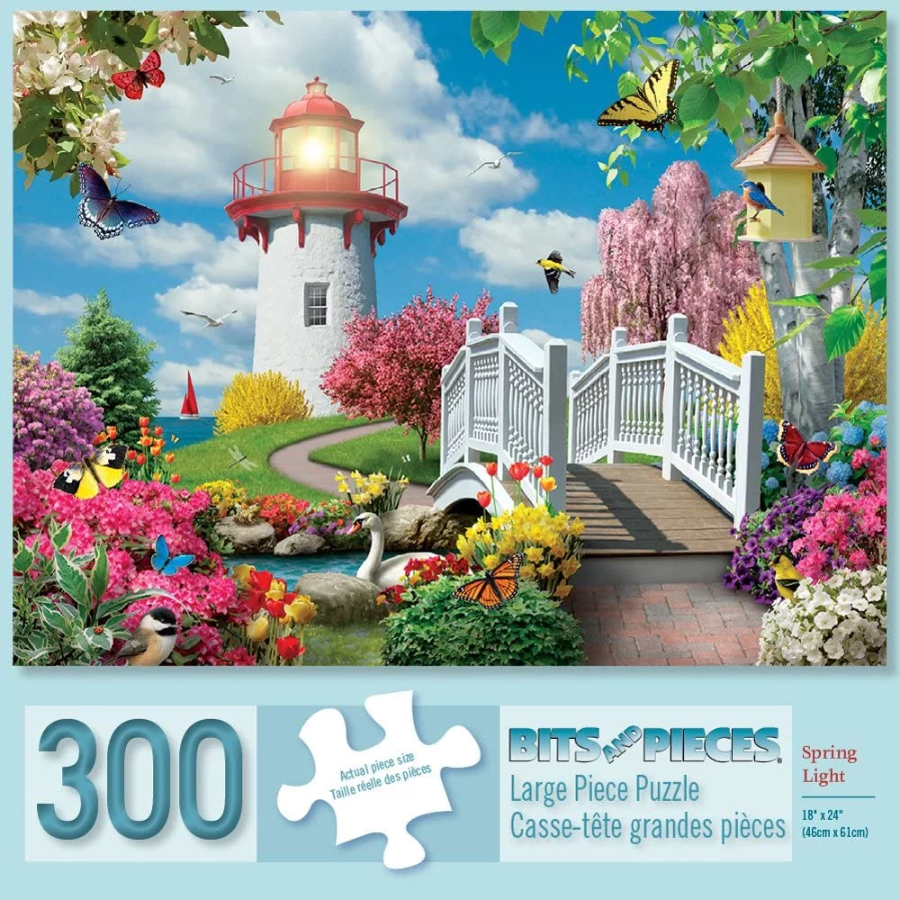 Bits and Pieces - 300 Piece Jigsaw Puzzle for Adults - Spring Light by Artist Alan Giana - Measures 18